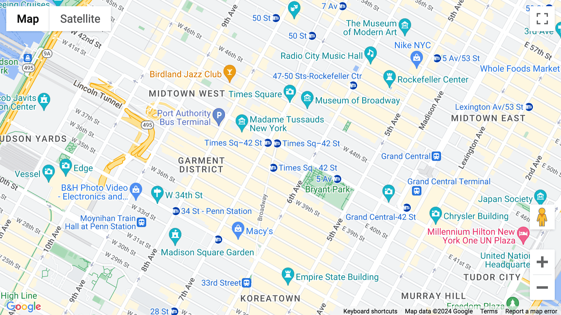 Click for interative map of 1460 Broadway, Times Square, New York