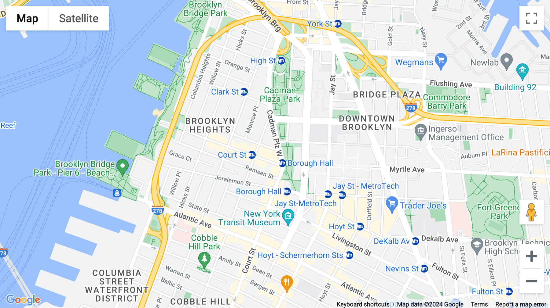 Click for interative map of Brooklyn Heights, 195 Montague Street, 10th floor, New York