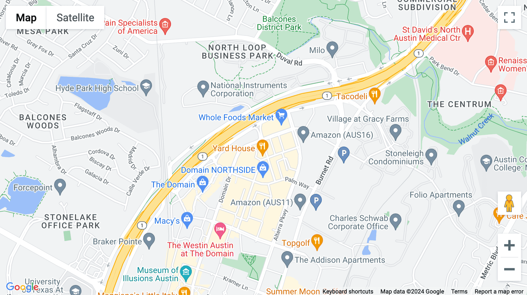 Click for interative map of 11801 Domain Blvd, Austin