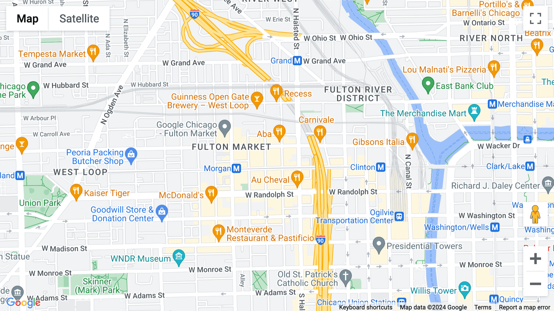 Click for interative map of 220 N Green St, Chicago