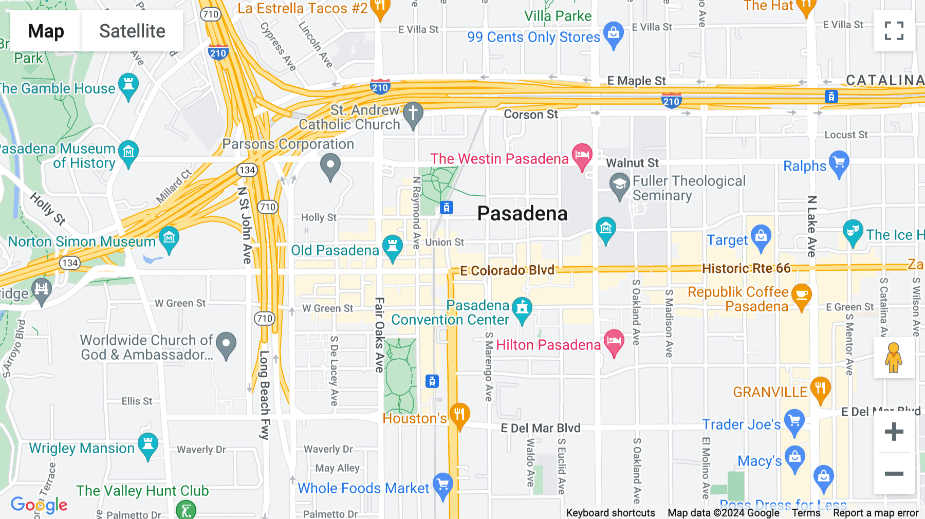 Click for interative map of 177 East Colorado Blvd, Pasadena