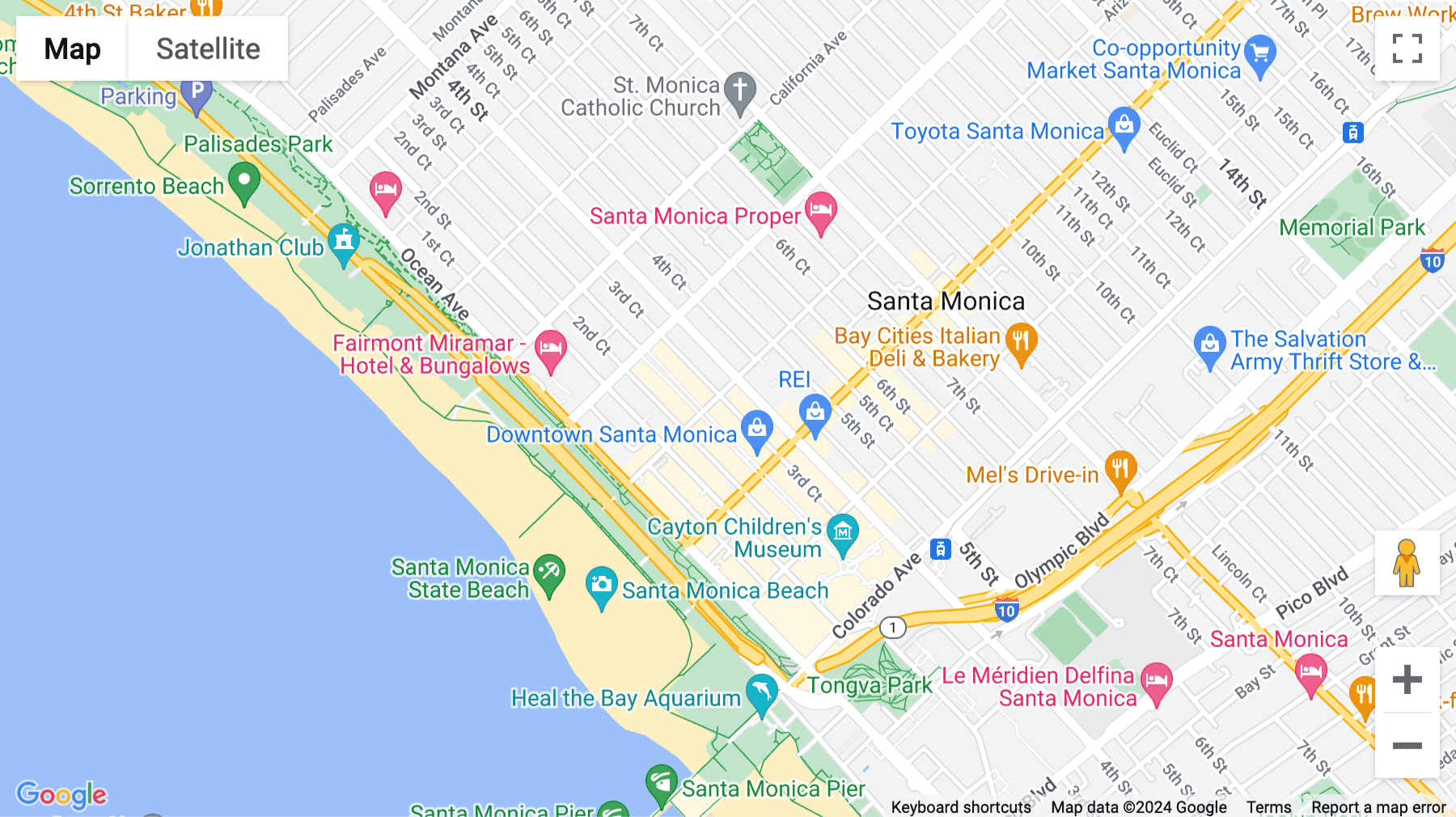 Click for interative map of 312 Arizona Avenue, Promenade, Santa Monica