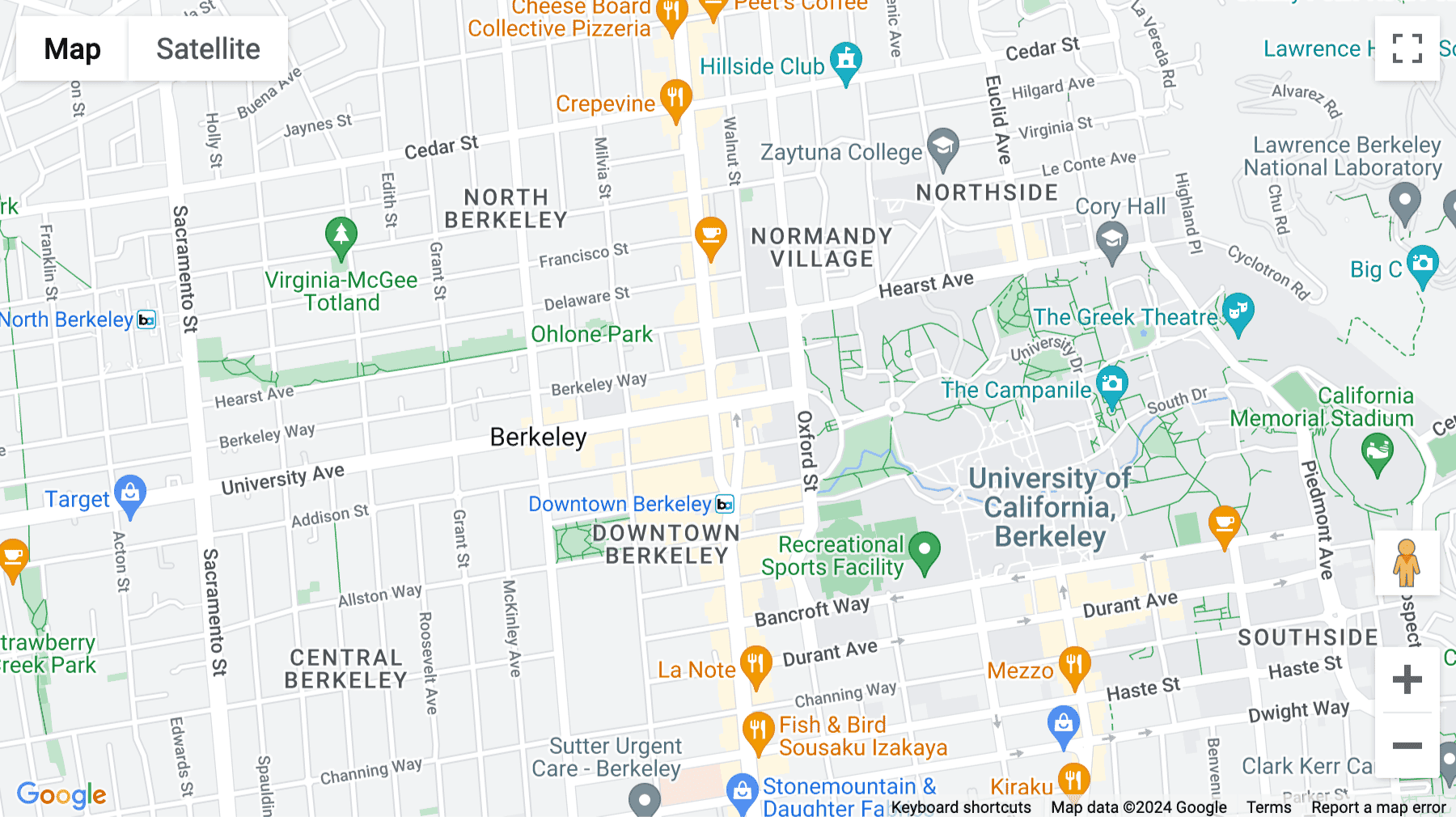 Click for interative map of 2120 University Avenue, Berkeley