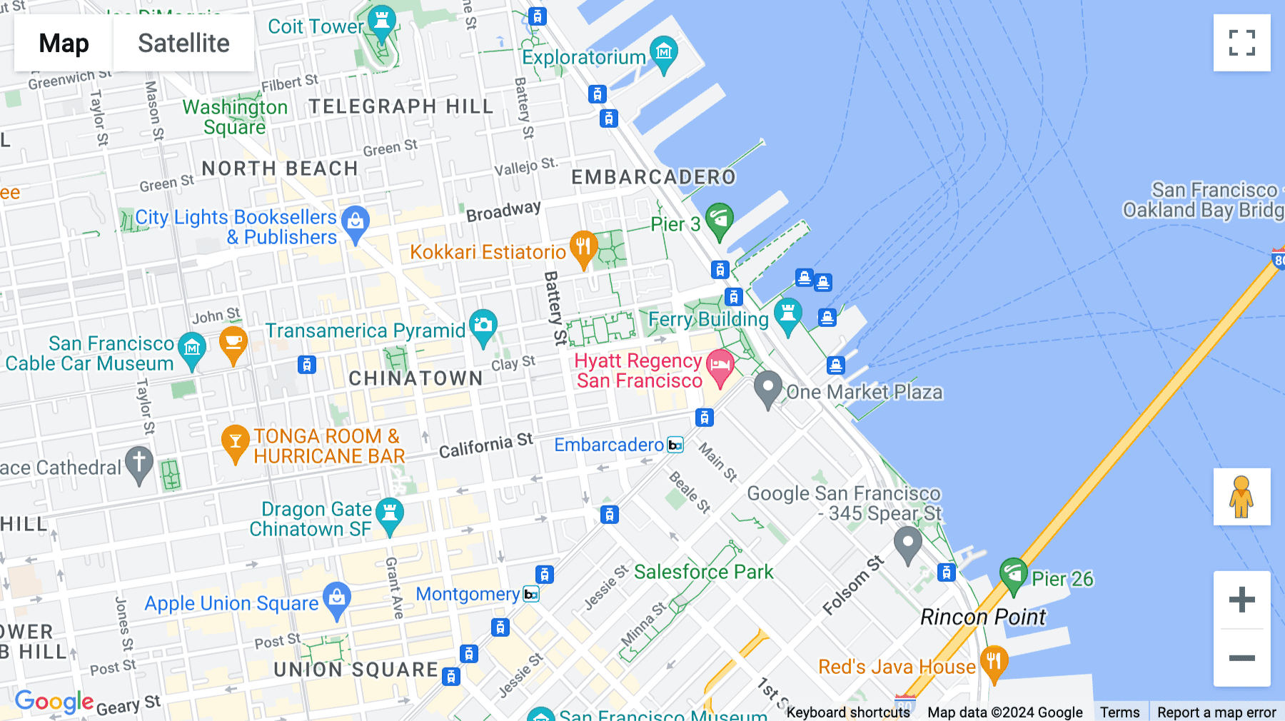 Click for interative map of 2 Embarcadero Center, San Francisco