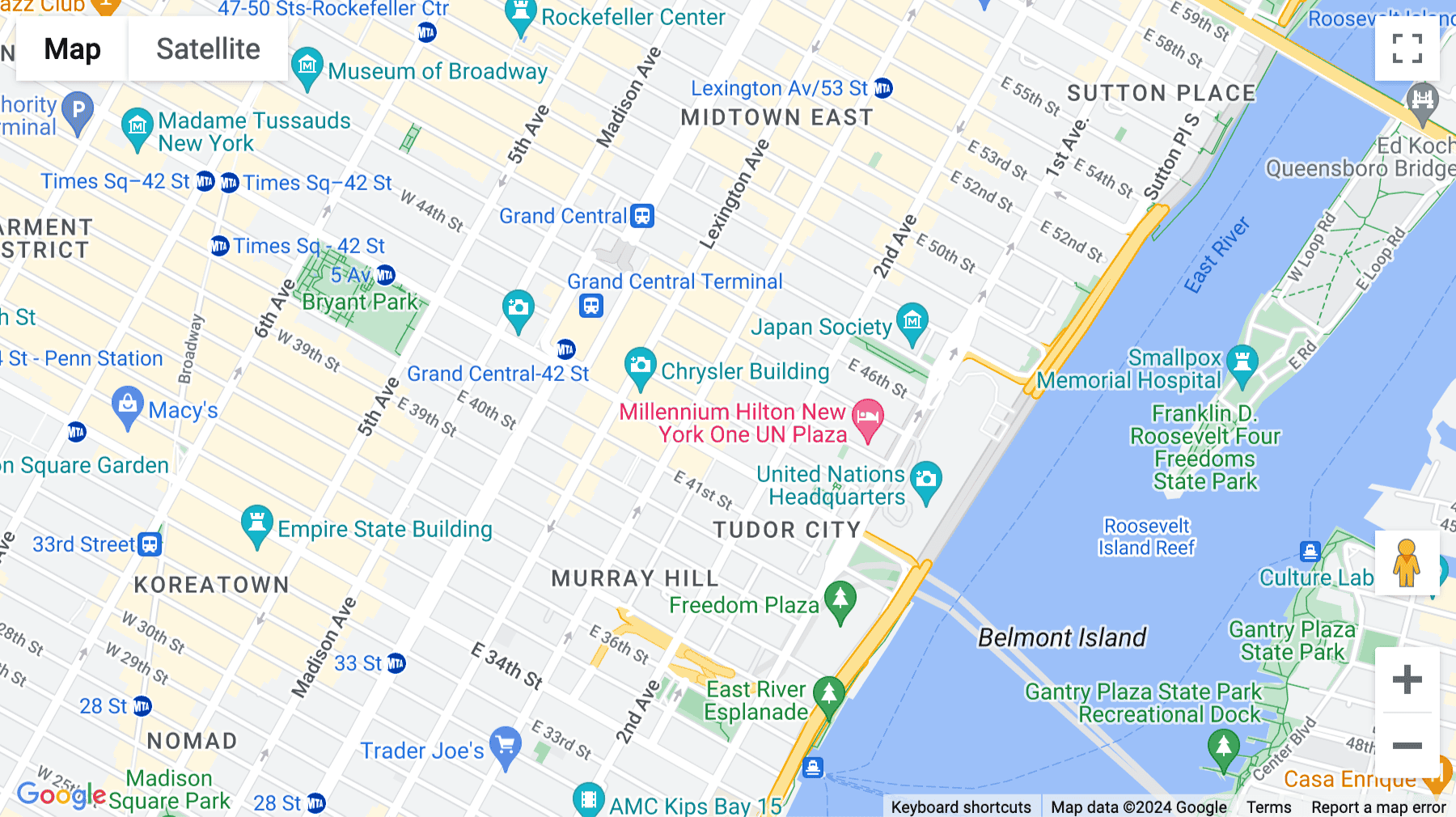 Click for interative map of 211 East 43rd Street, Floor 7, New York
