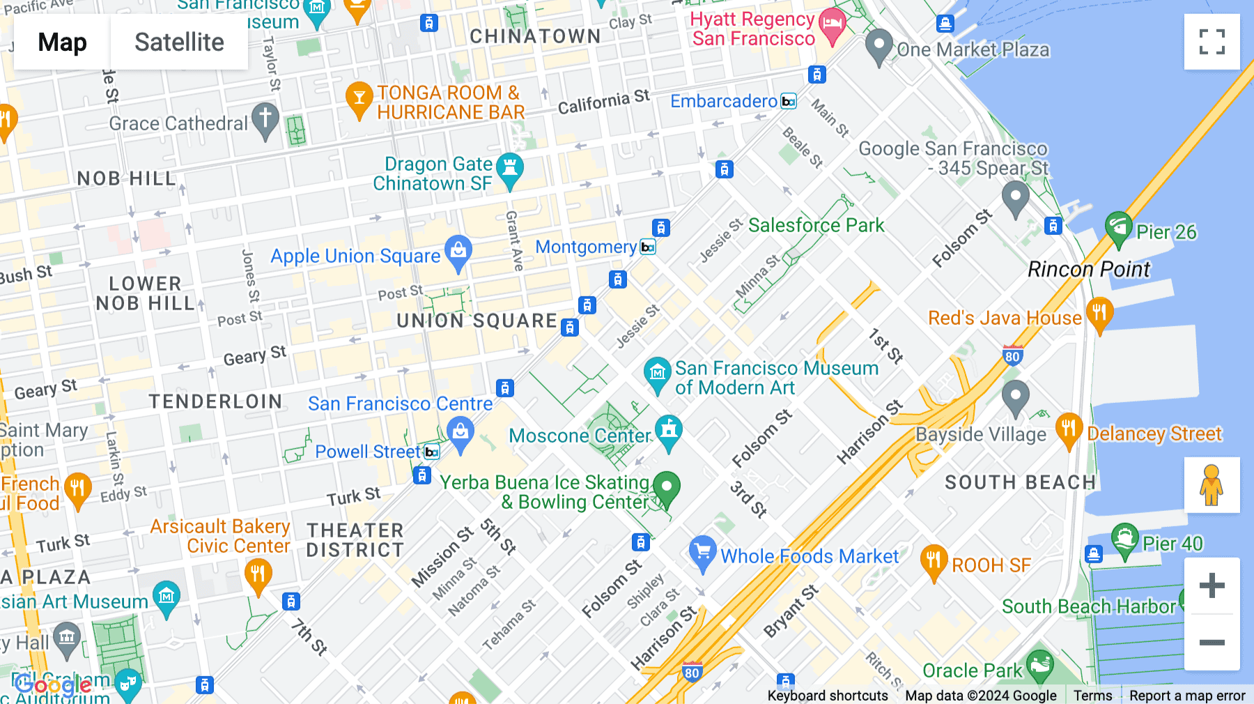 Click for interative map of 95 Third Street, 1st Floor, The Paramount building, SPACES, Mission & 3rd, San Francisco