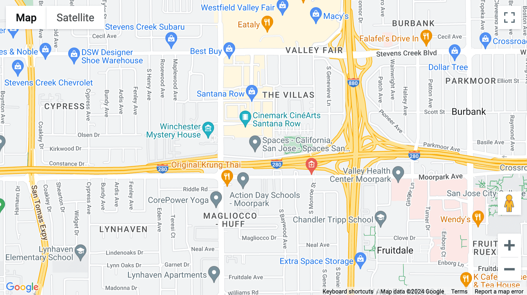 Click for interative map of 3031 Tisch Way, SPACES San Jose, Santana Row, San Jose (California)