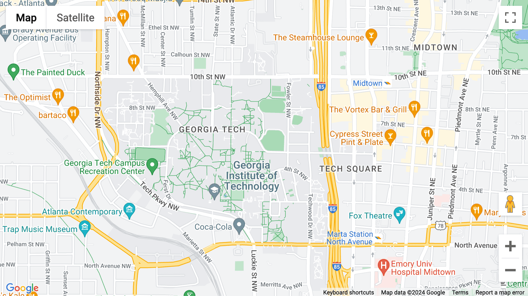 Click for interative map of Two Ballpark Center, SPACES Atlanta, The Battery at SunTrust Park, Atlanta