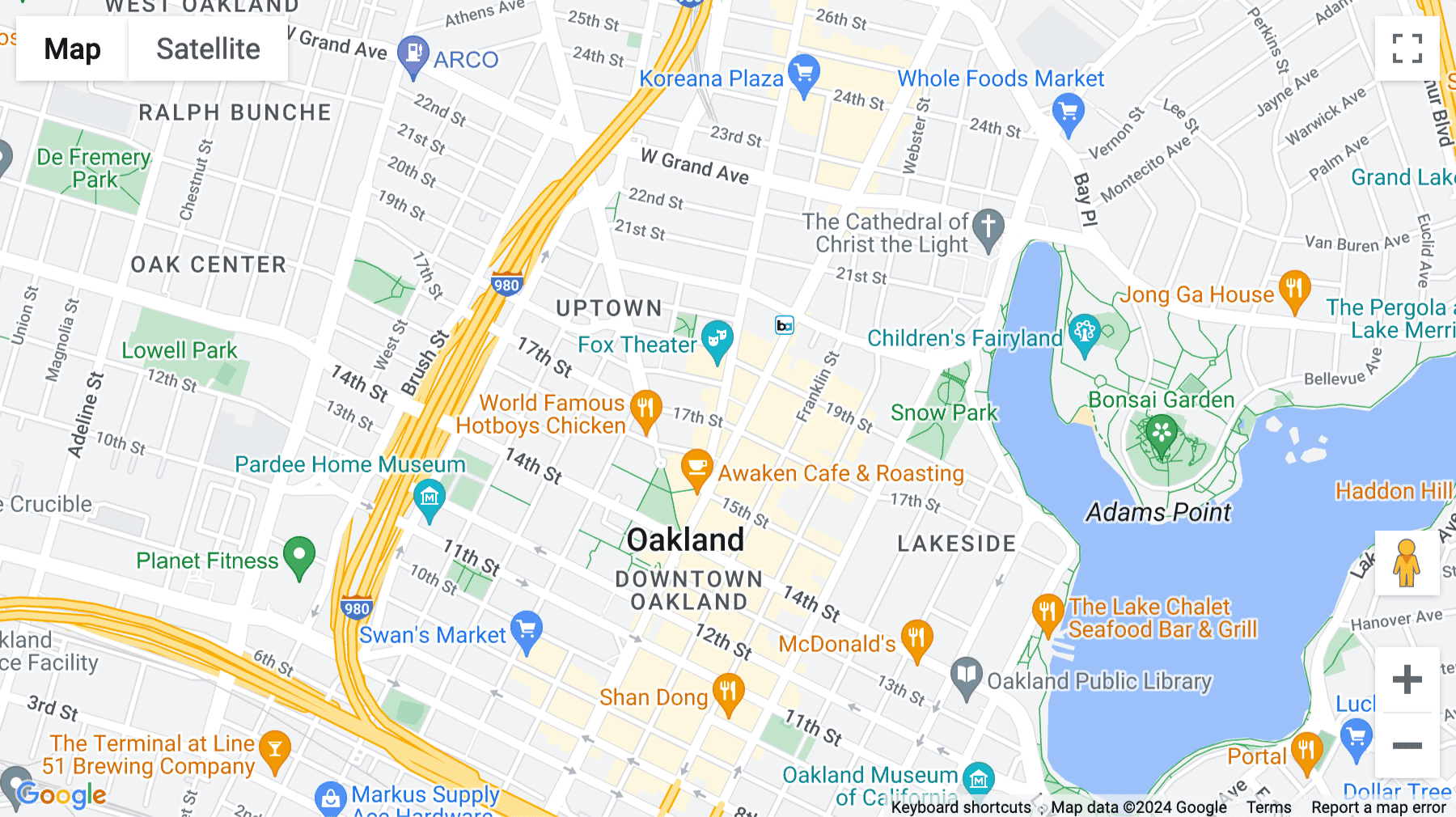 Click for interative map of 1721 Broadway, Suite 201, Oakland