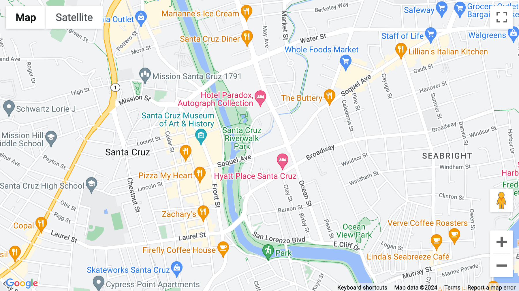 Click for interative map of 325 Soquel Avenue, Santa Cruz, CA, San Jose (California)