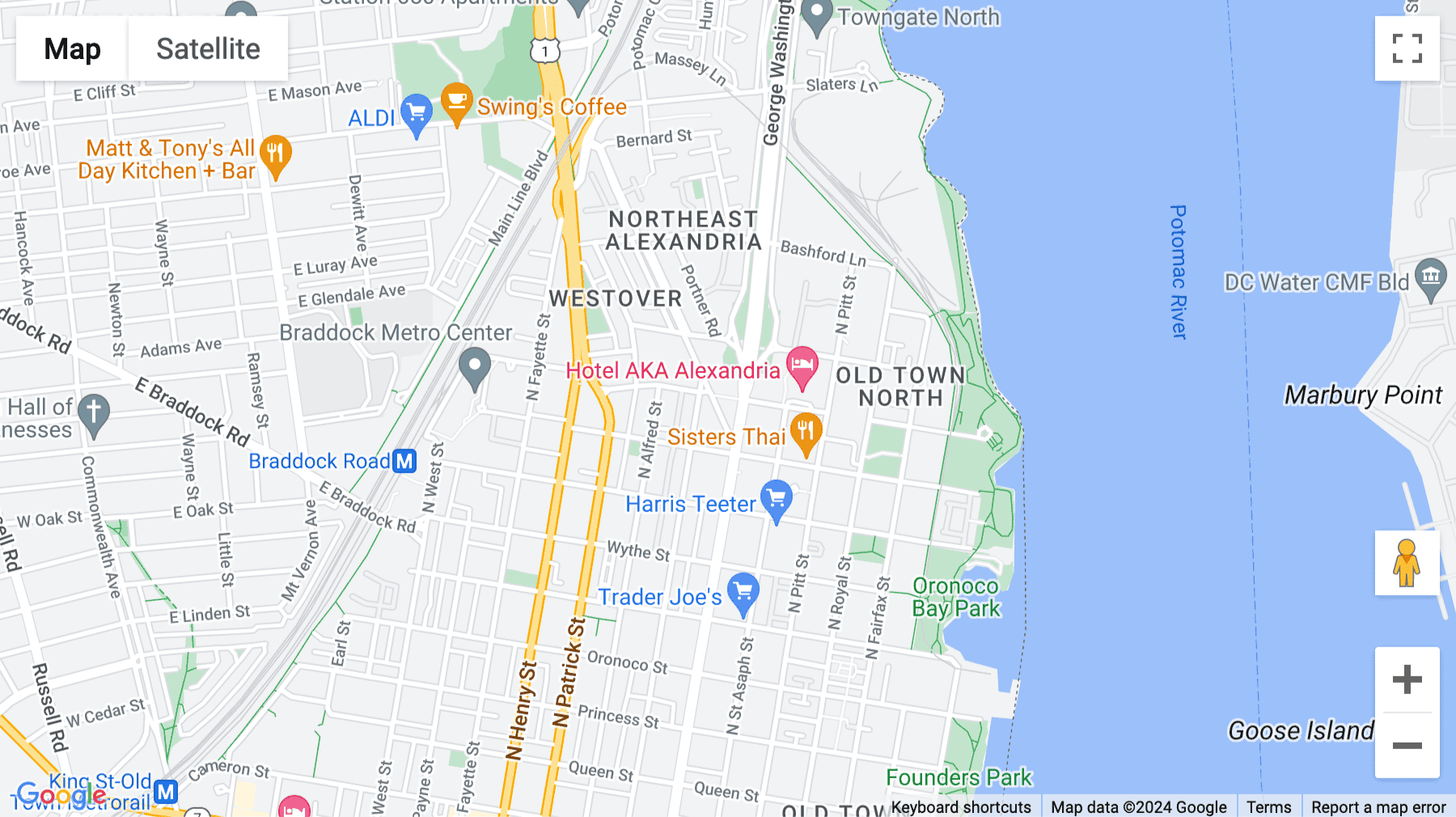 Click for interative map of 950 N Washington Street, Alexandria (Virginia)