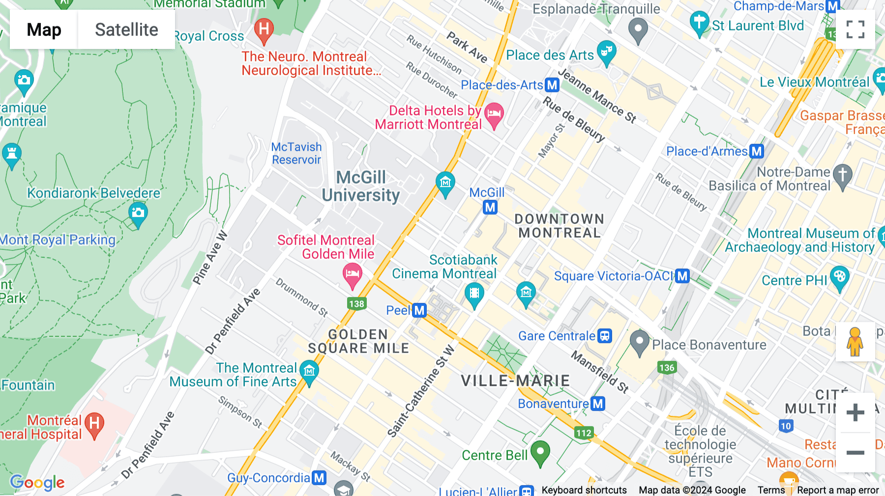 Click for interative map of 2000 McGill College Avenue, 6th Floor, Montreal