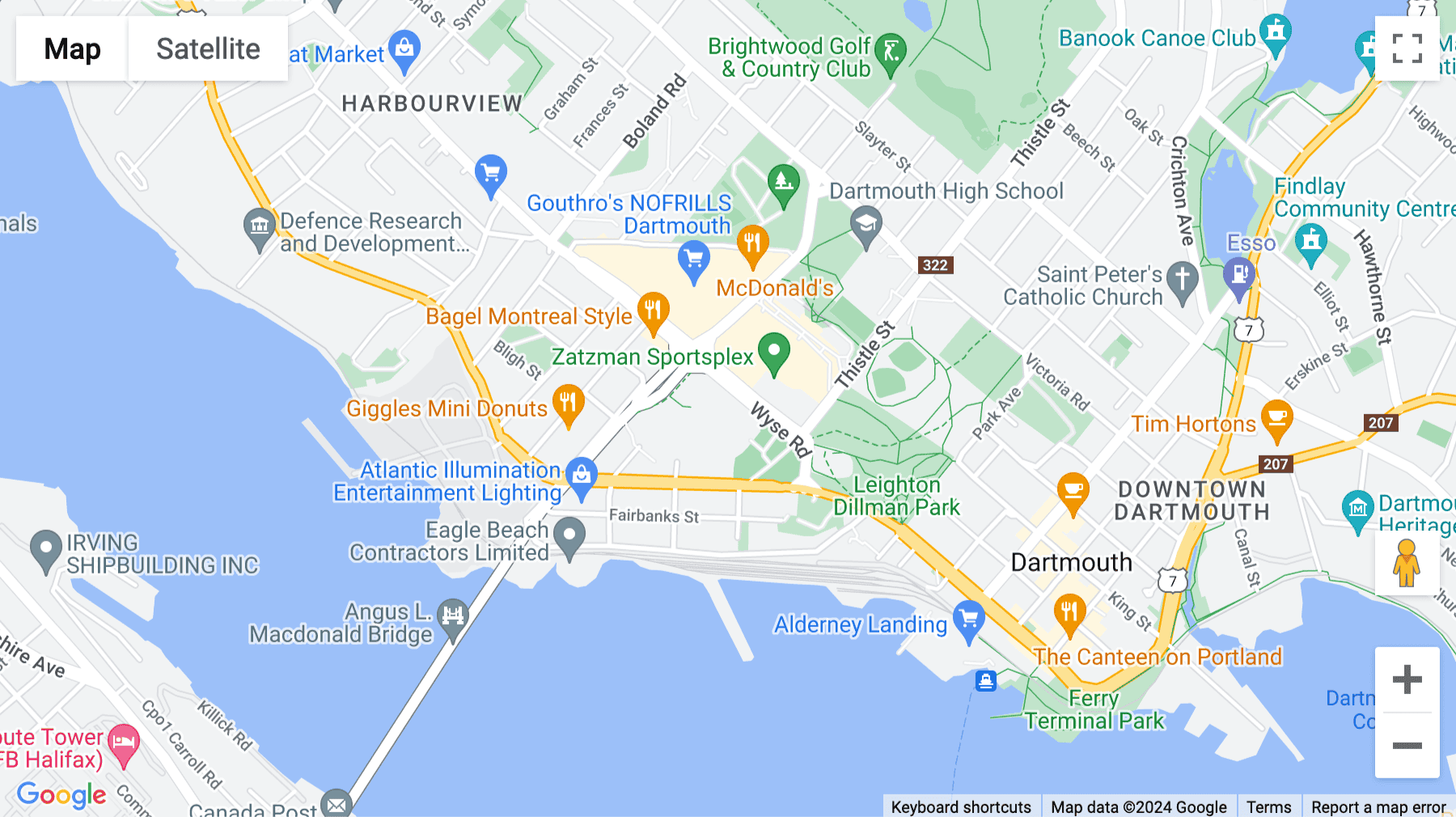 Click for interative map of 99 Wyse Road, Suite 1100, Dartmouth