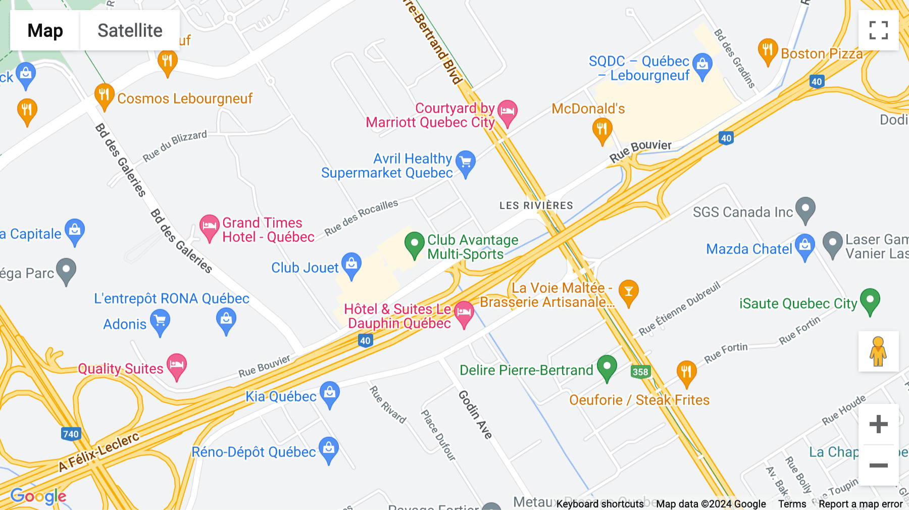 Click for interative map of 1020 Bouvier Street, Suite 400, Lebourgneuf Business Centre, Quebec City