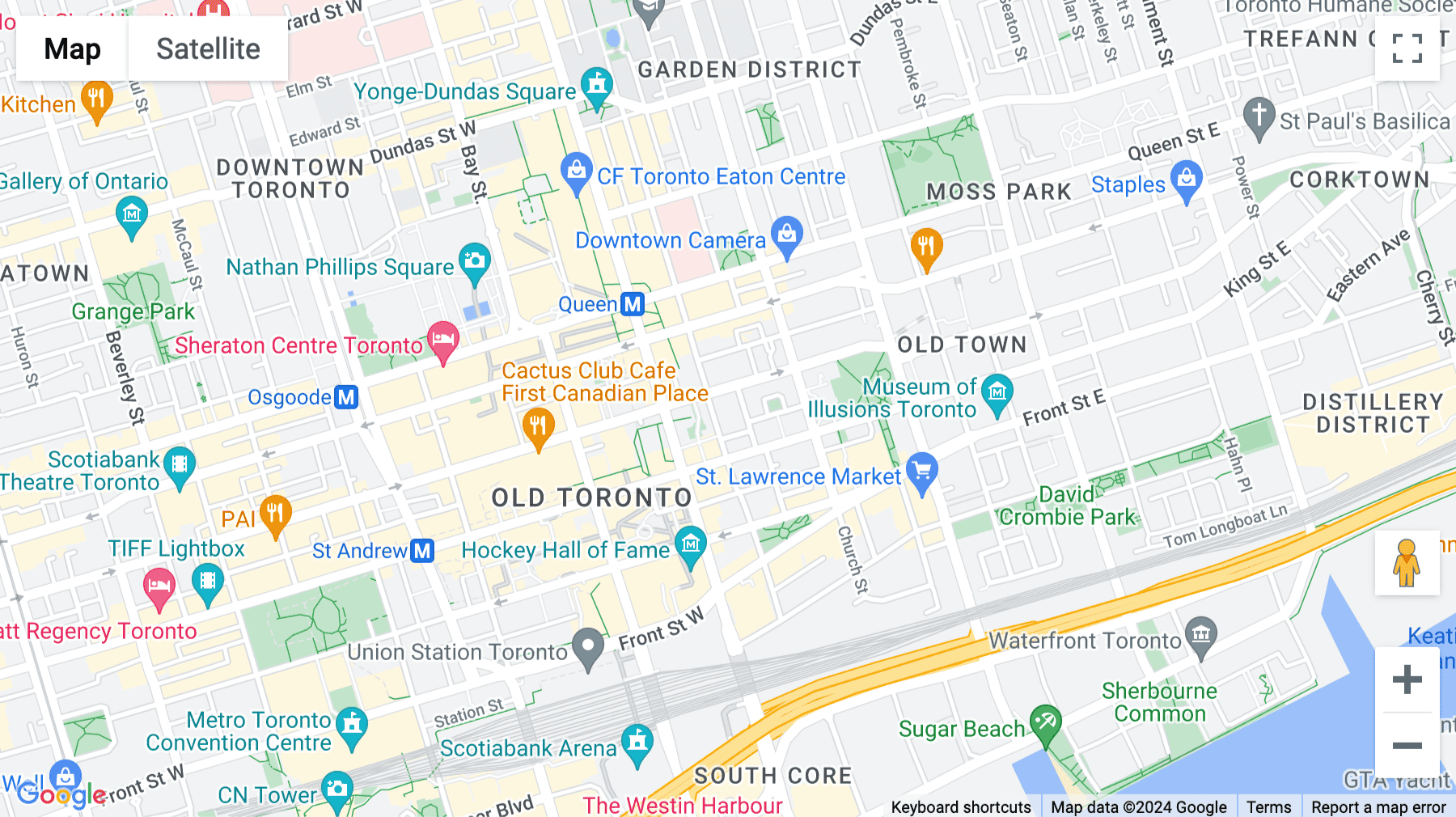 Click for interative map of 36 Toronto Street, Suite 850, Toronto