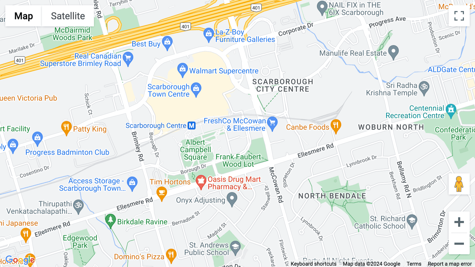 Click for interative map of 55 Town Centre Court, Suite 700, Toronto, Toronto