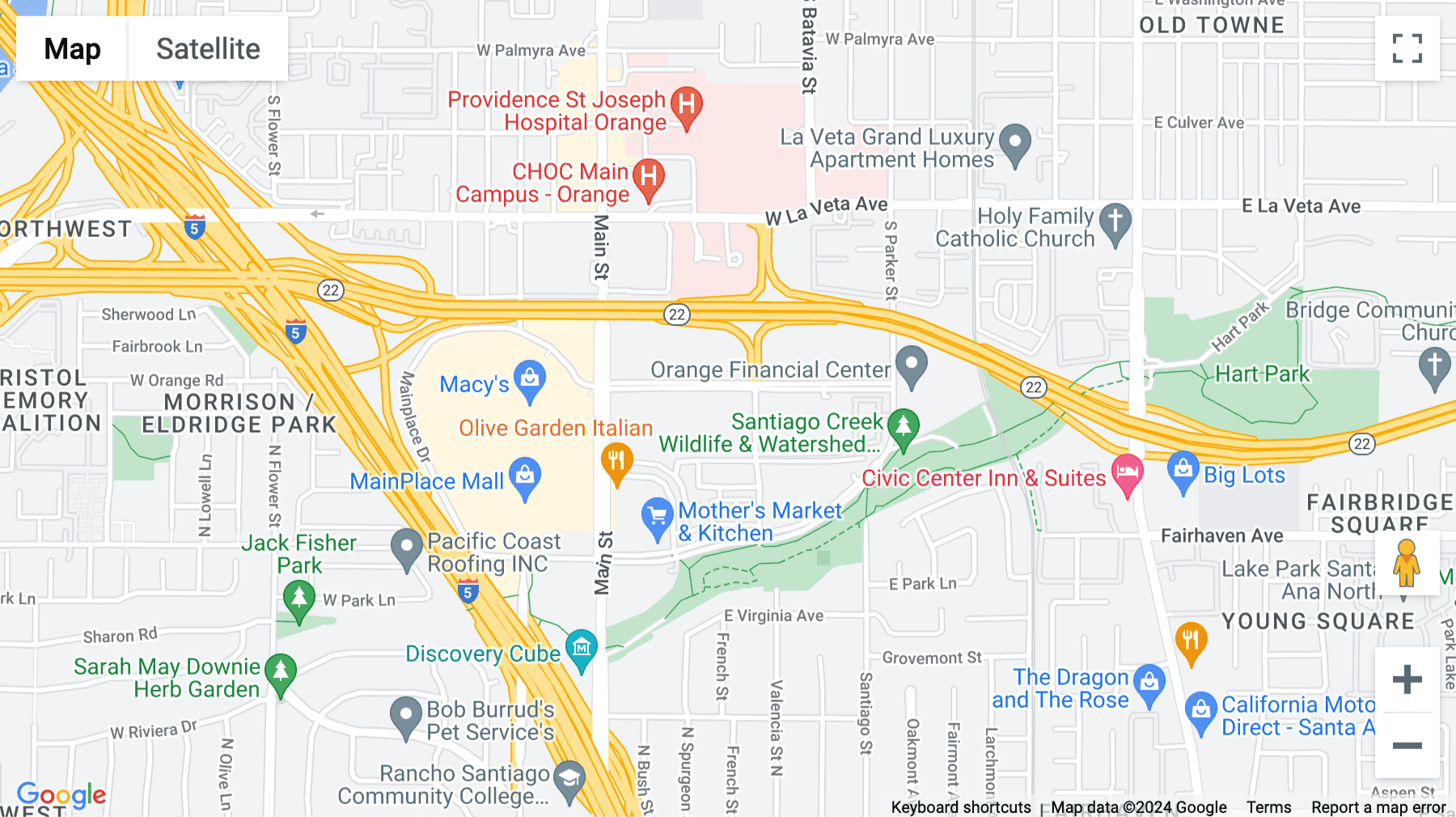 Click for interative map of 1100 Town and Country Road, Suite 1250, Orange Executive Tower, Orange