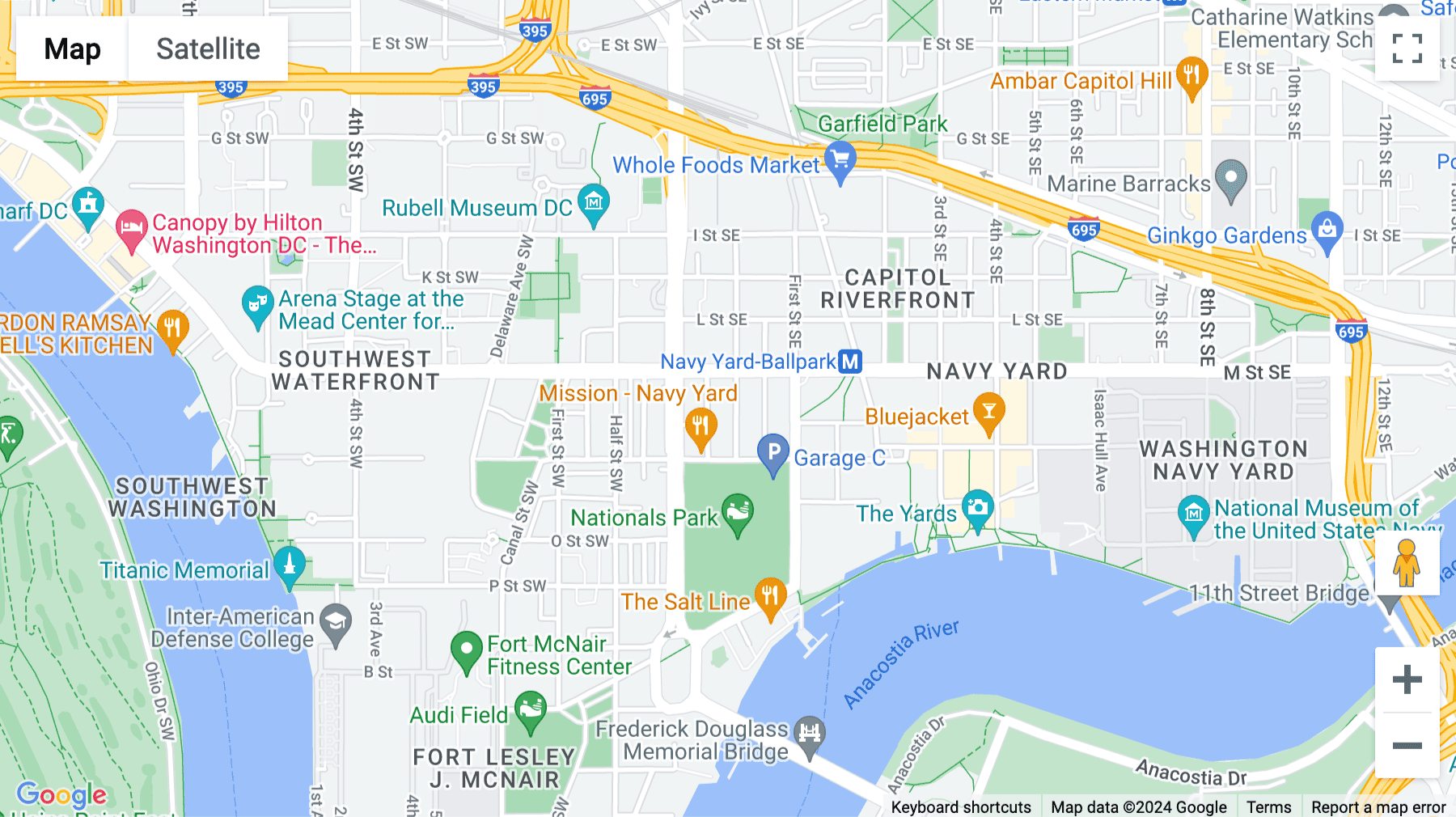 Click for interative map of 80 M St SE, Washington DC