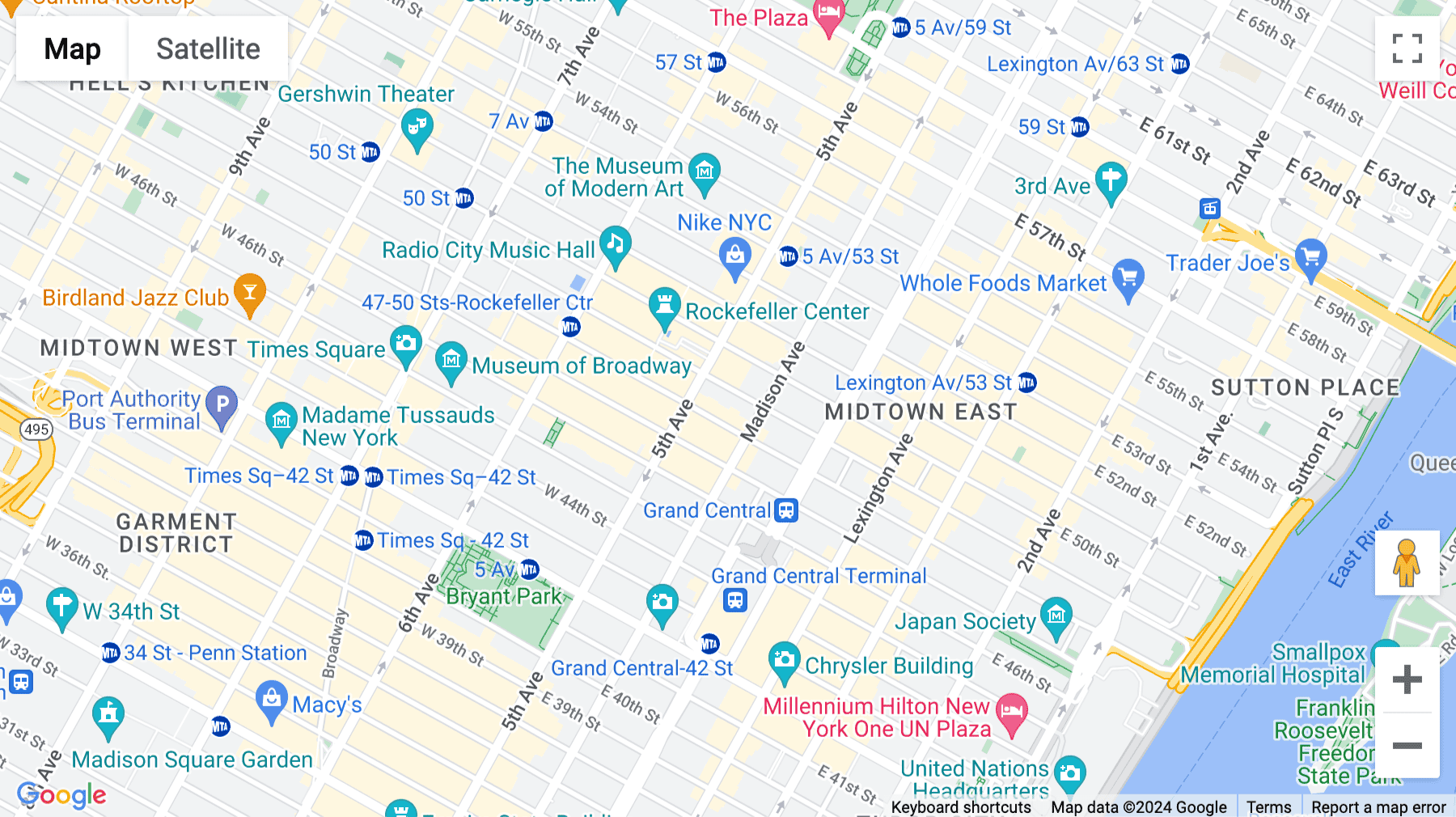 Click for interative map of Tower 49, 12 East 49th Street, New York City