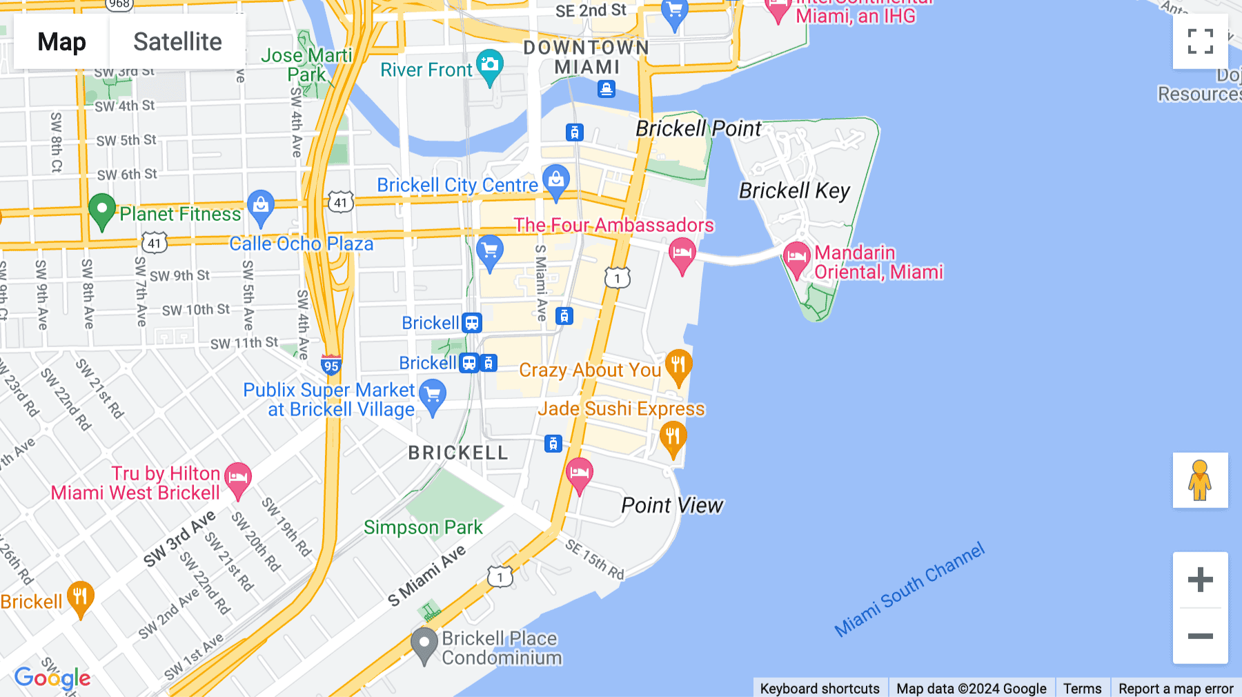 Click for interative map of 1101 Brickell Avenue, South Tower 8th Floor, Miami