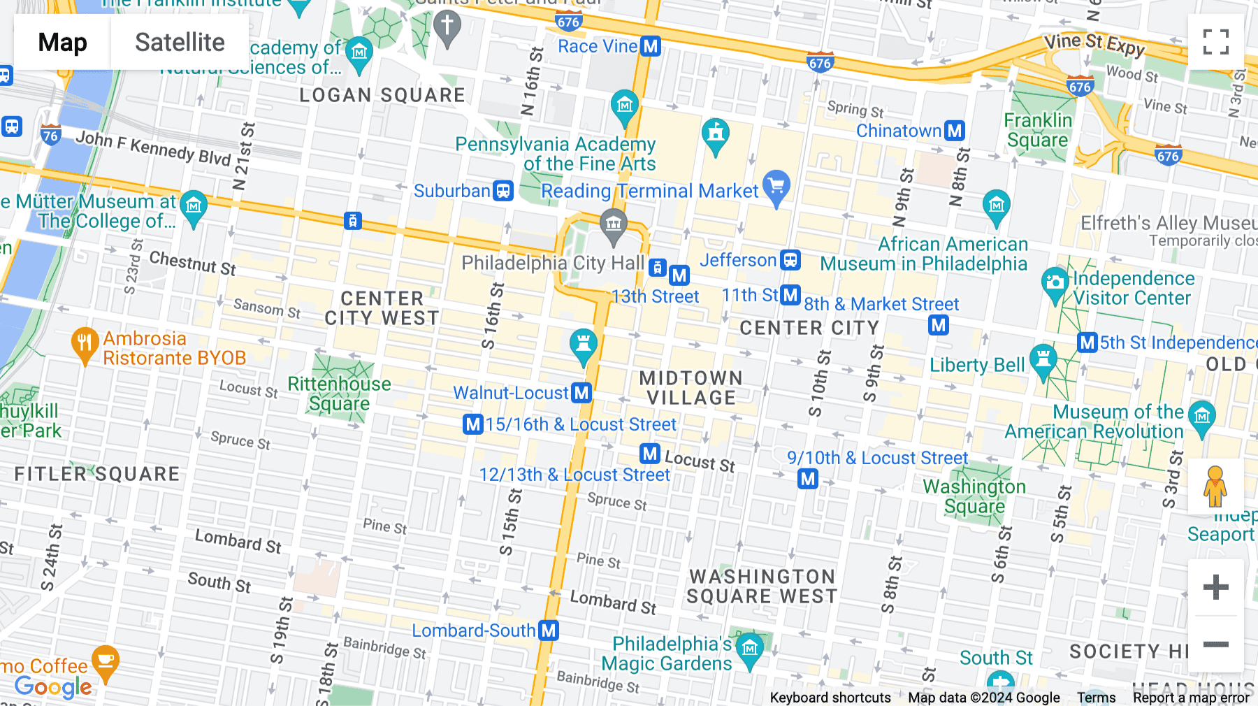 Click for interative map of Center City, 1326 Chestnut Street, 8th Floor, Philadelphia