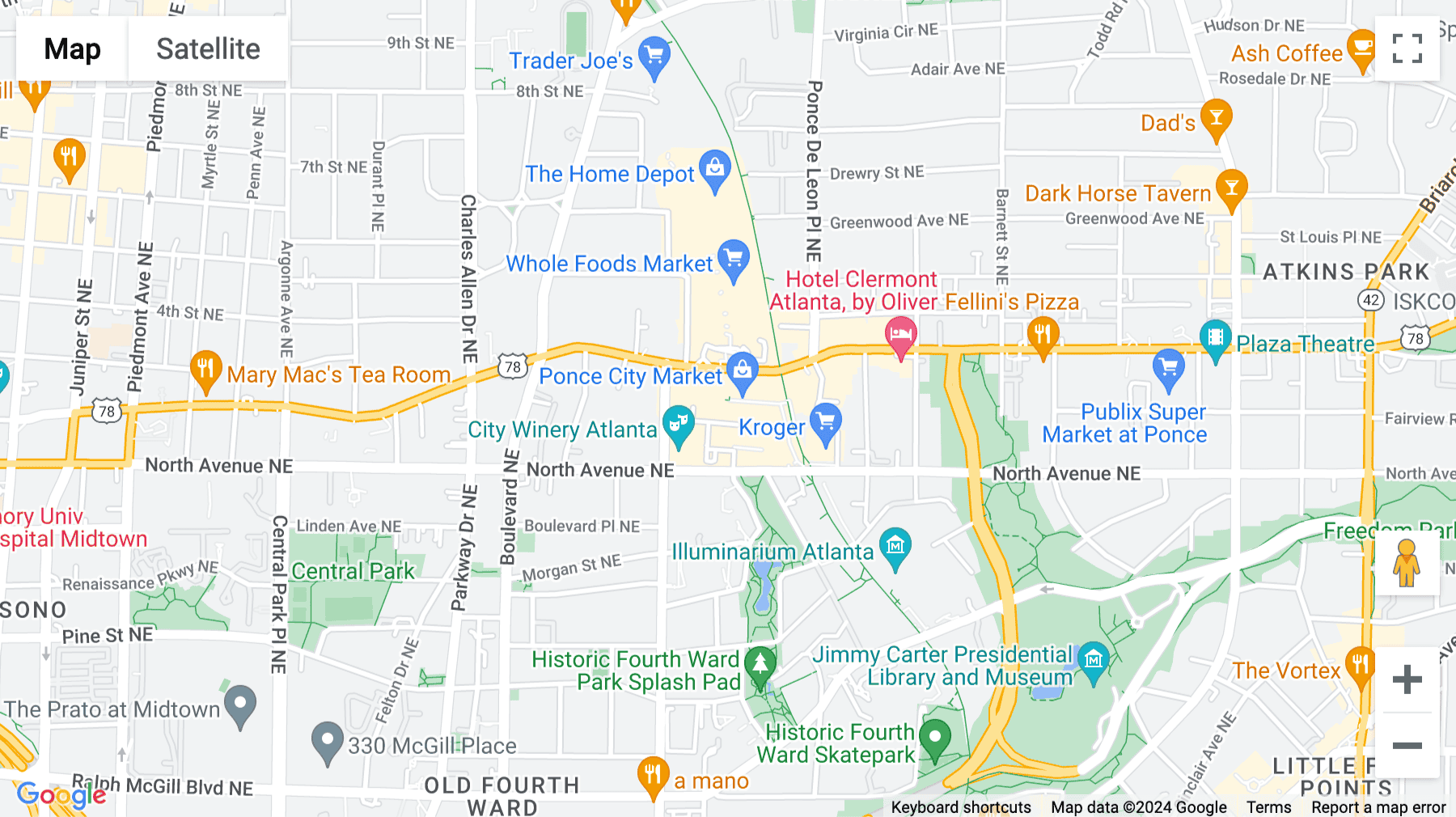 Click for interative map of 675 Ponce de Leon Avenue North East, Atlanta