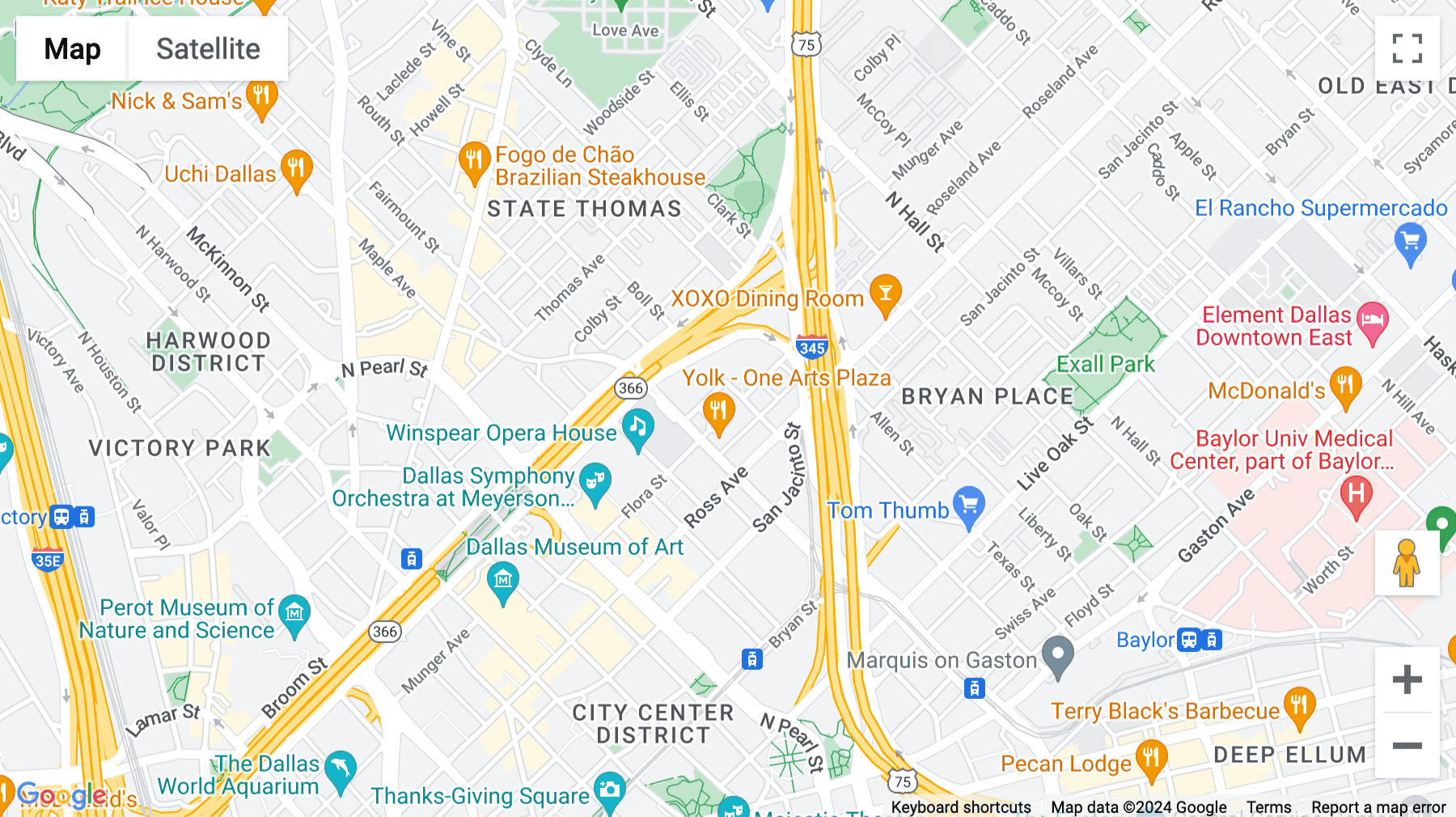 Click for interative map of 1722 Routh Street, Dallas