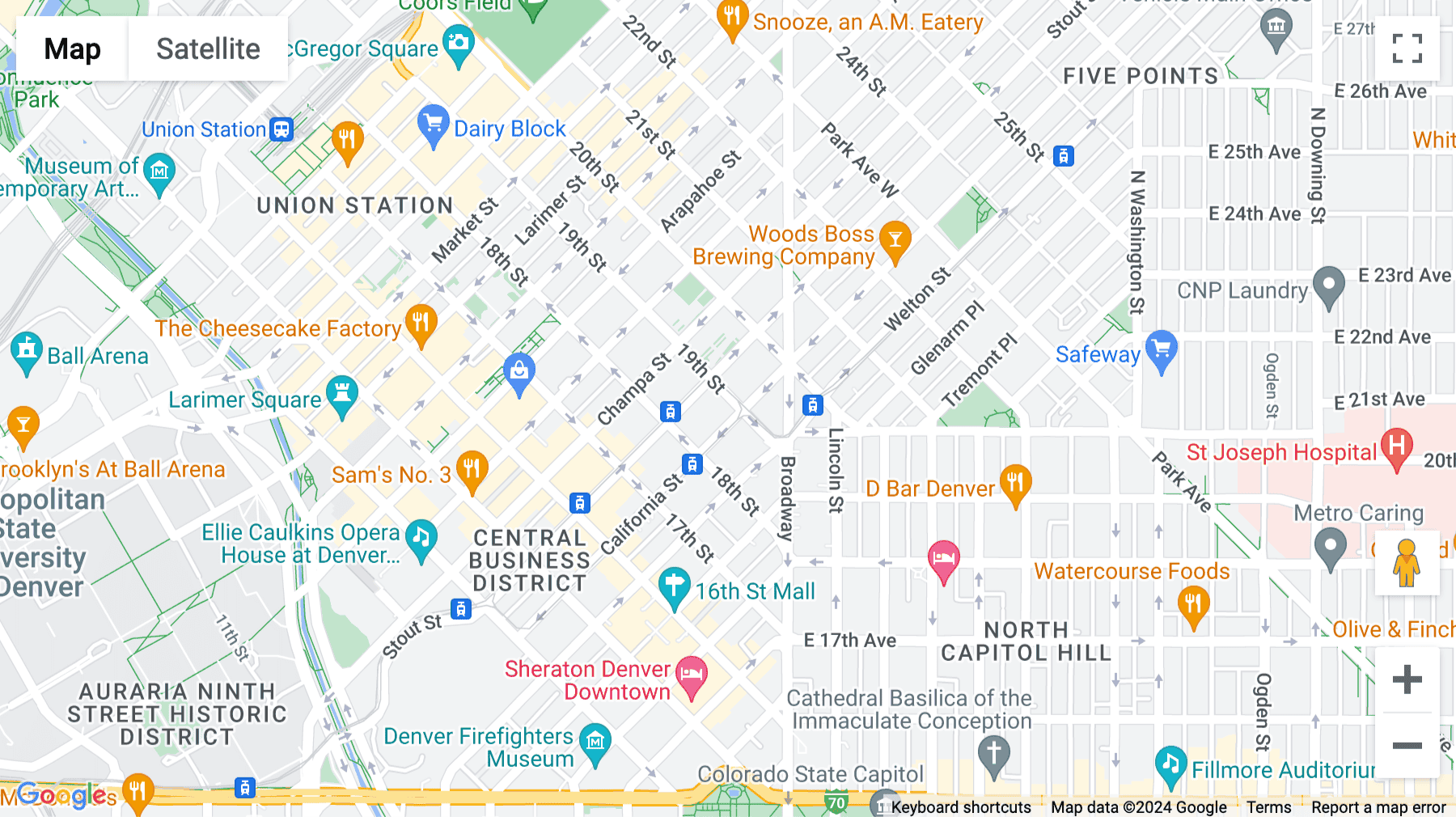Click for interative map of 1801 California Street, Denver