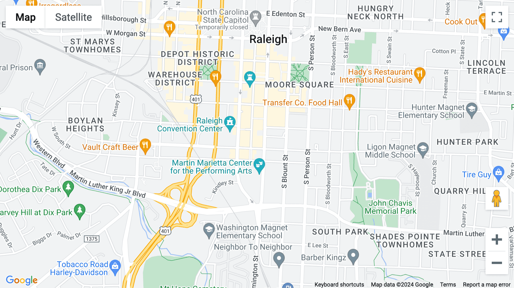 Click for interative map of 555 Fayetteville Street, Raleigh