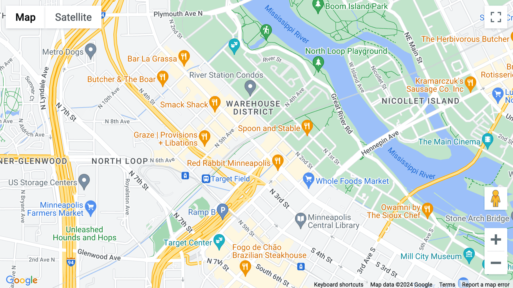 Click for interative map of 323 Washington Avenue North, Minneapolis