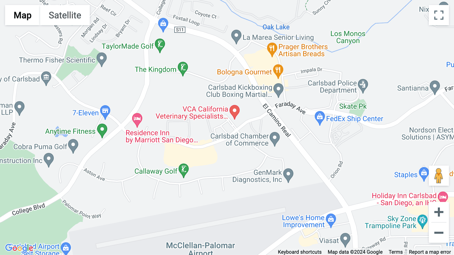 Click for interative map of 2292 Faraday Ave, Carlsbad