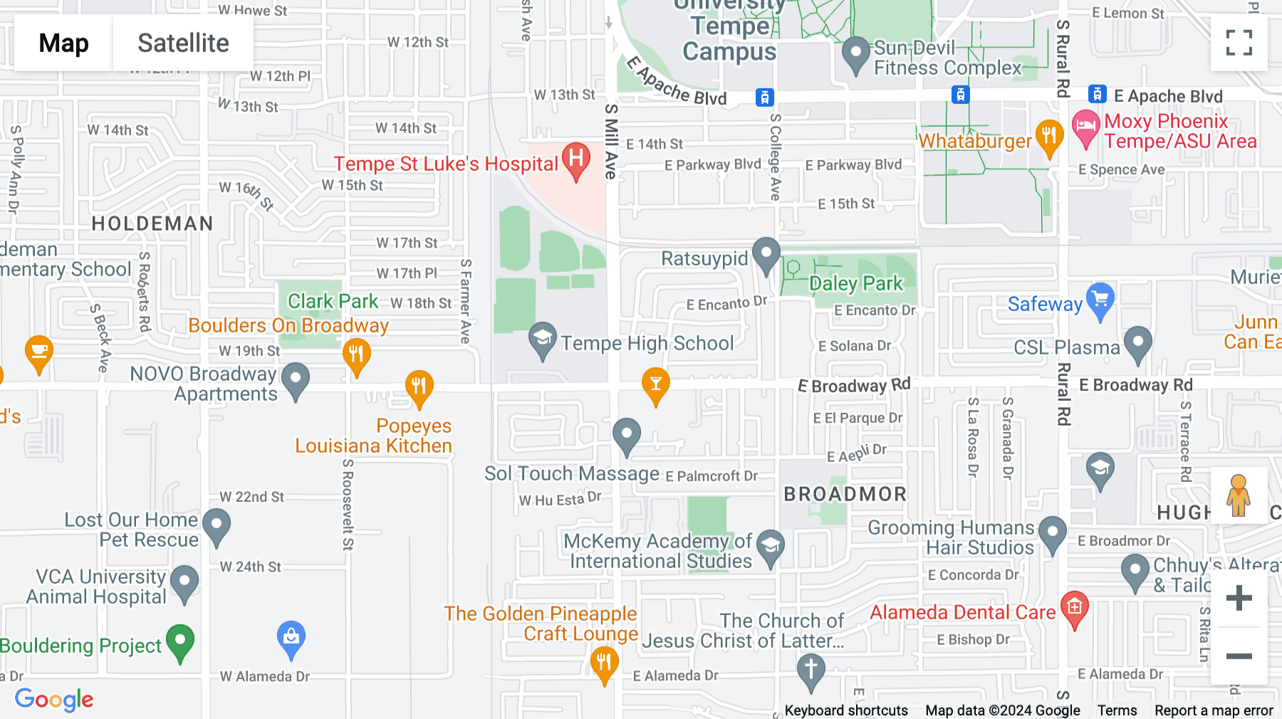 Click for interative map of 64 East Broadway Road, Wells Fargo Plaza, Tempe