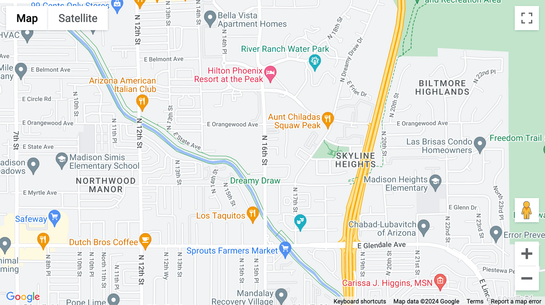 Click for interative map of 7301 North 16th Street, The Peak, Phoenix