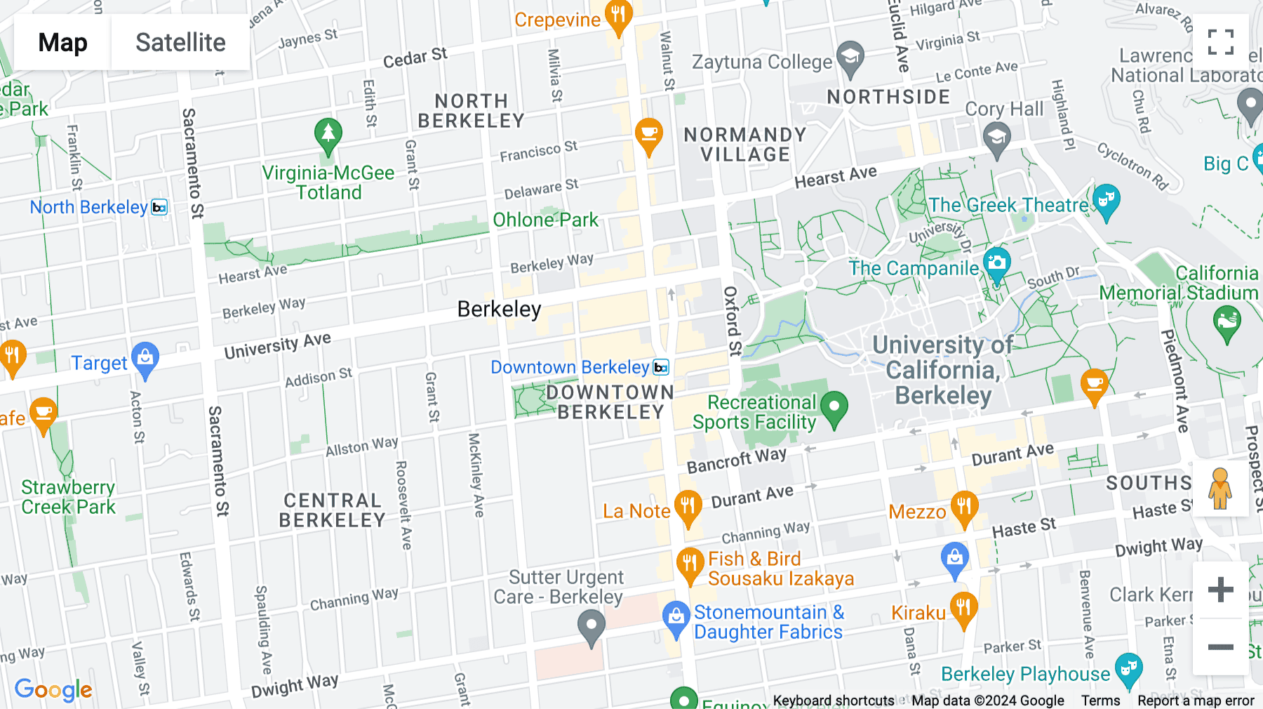 Click for interative map of 2081 Center Street, Berkeley