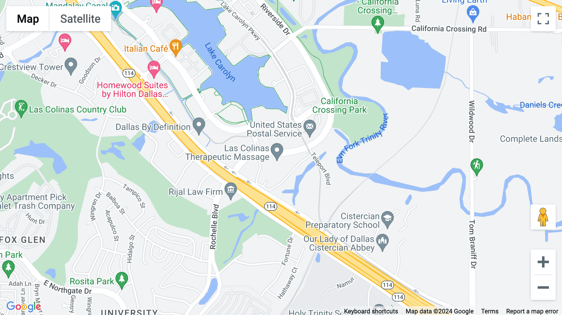 Click for interative map of 5000 Riverside Drive, Suite 100, Building 6, Irving