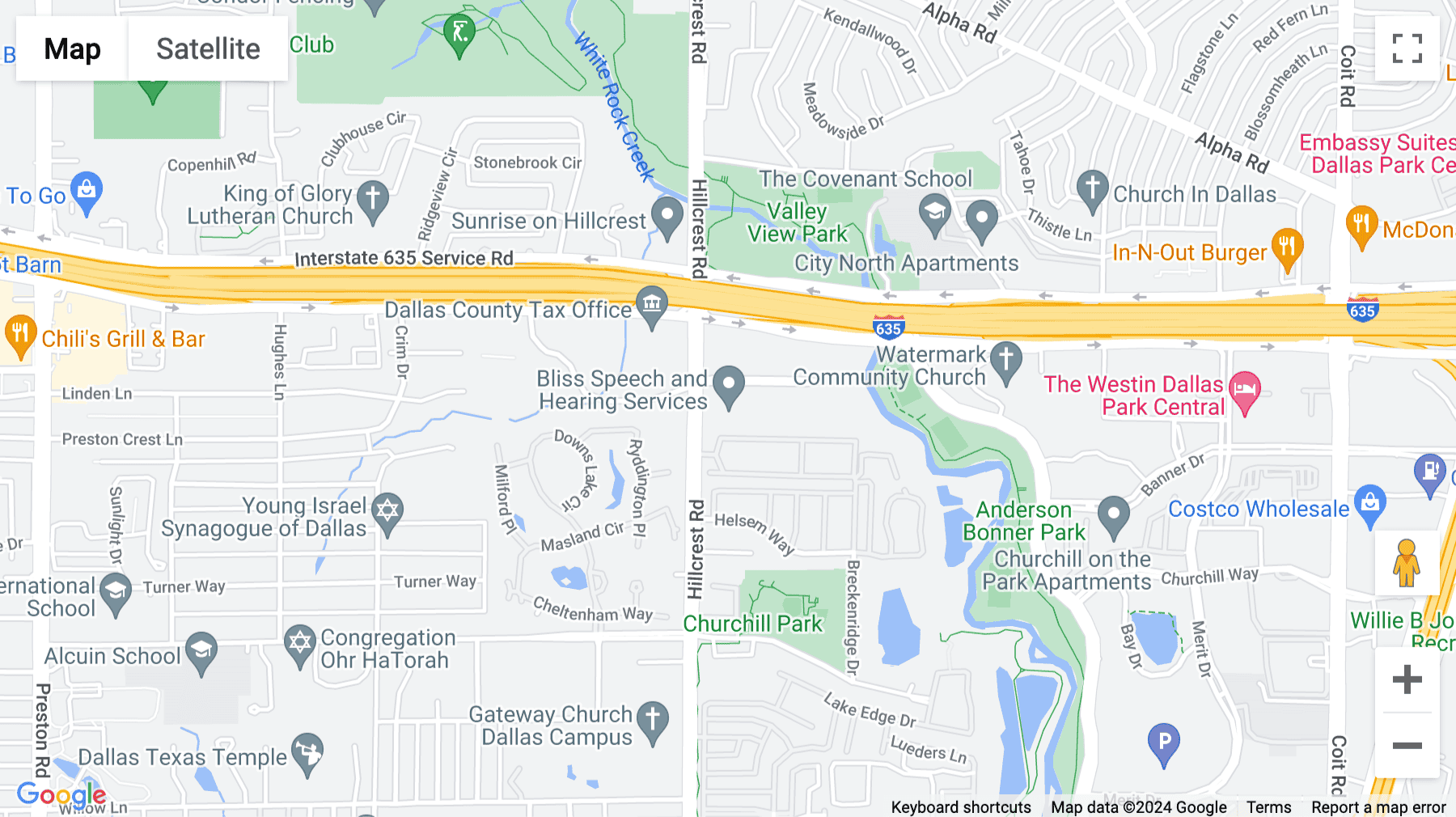 Click for interative map of 12700 Hillcrest Road, Suite 125, Dallas