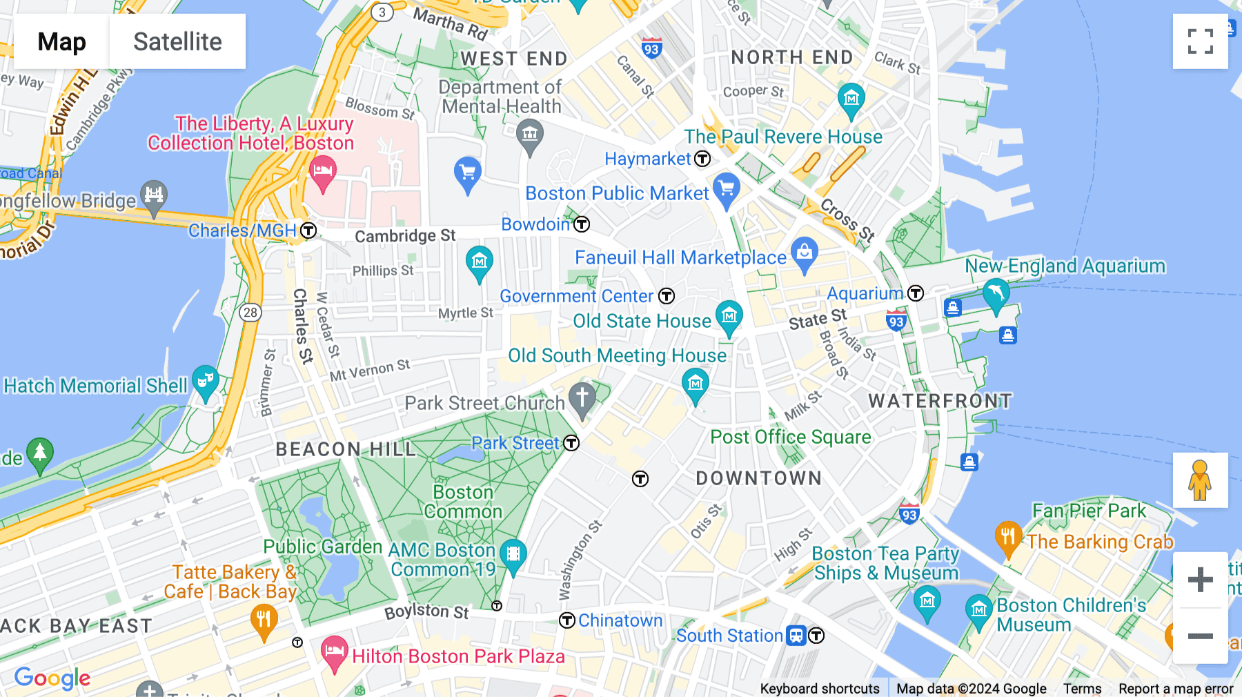 Click for interative map of 1 Beacon Street, Boston