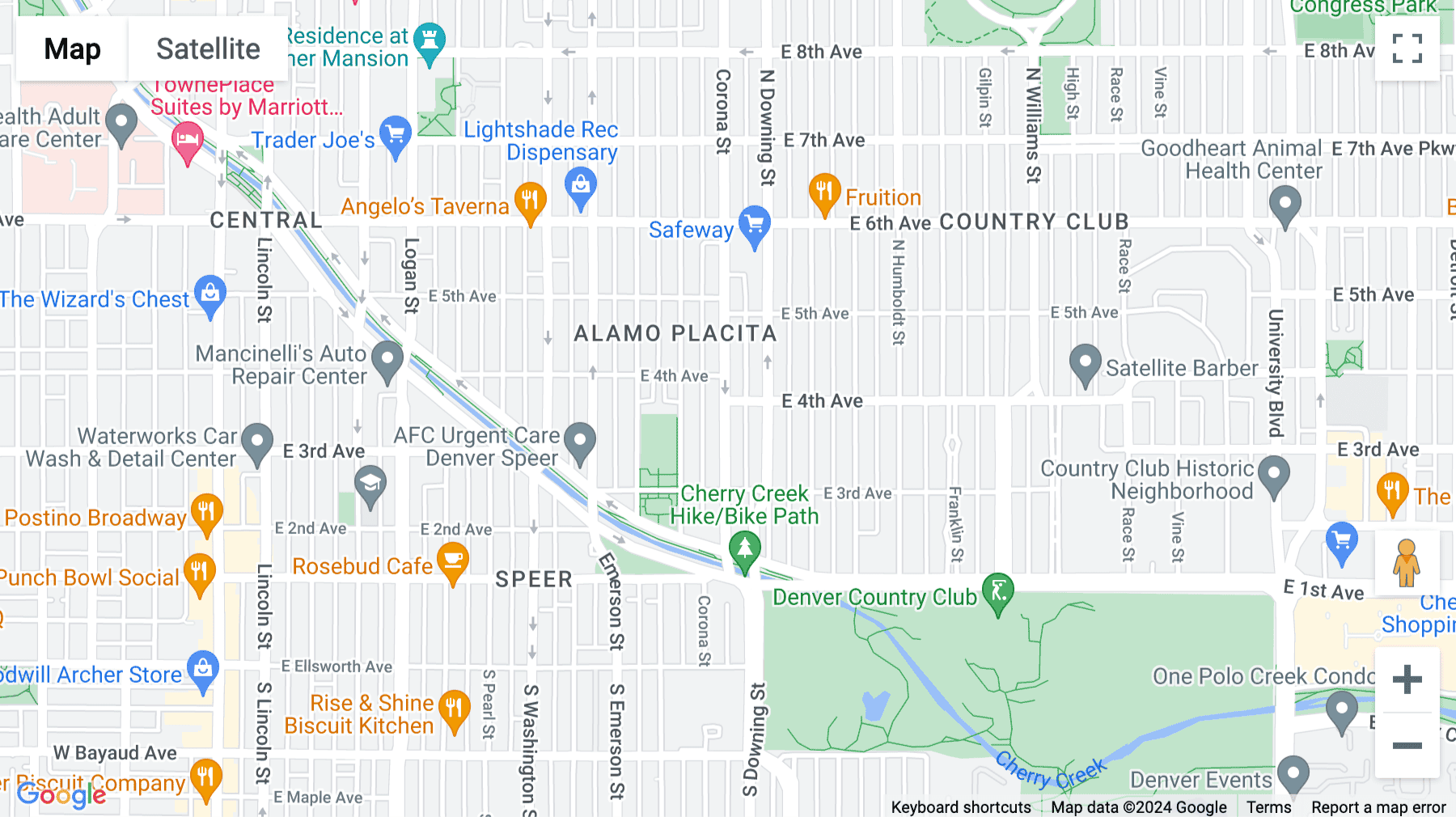 Click for interative map of 383 Corona Street, Denver