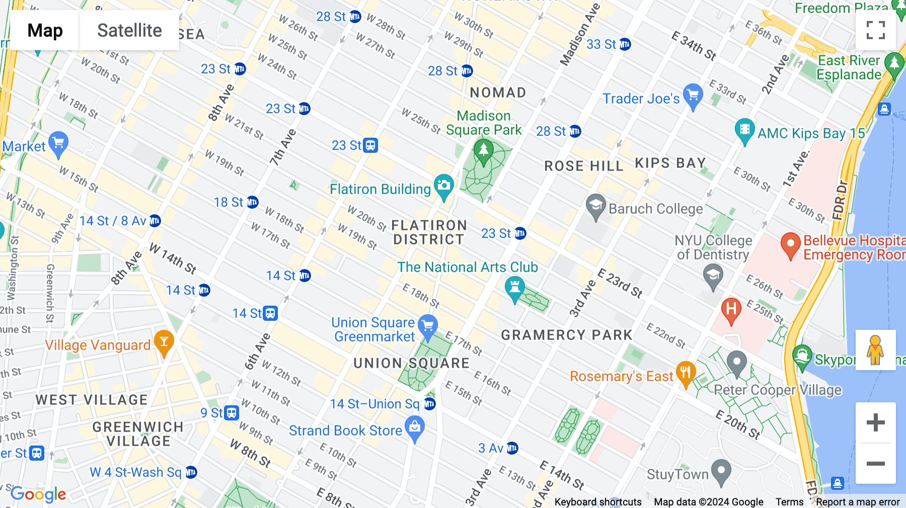 Click for interative map of 902 Broadway, 6&7th floors, New York City