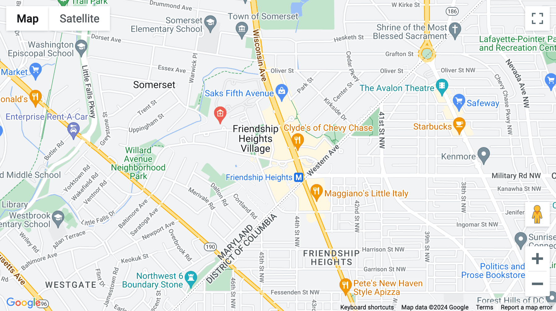 Click for interative map of 4445 Willard Avenue, Suite 600, Chevy Chase