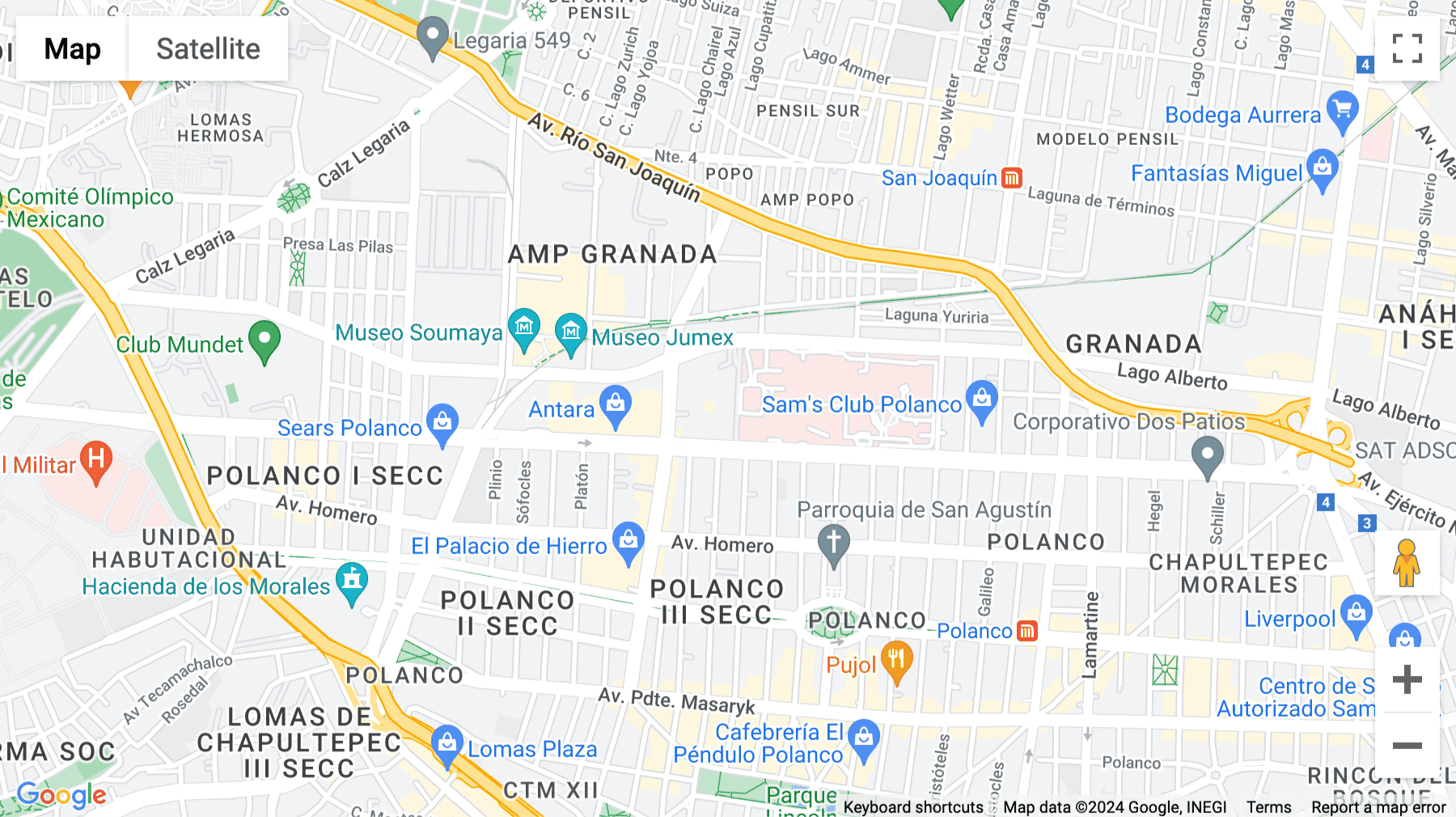 Click for interative map of Av. Ejército Nacional 769, Col. Ampliación Granada, Miguel Hidalgo, Mexico City