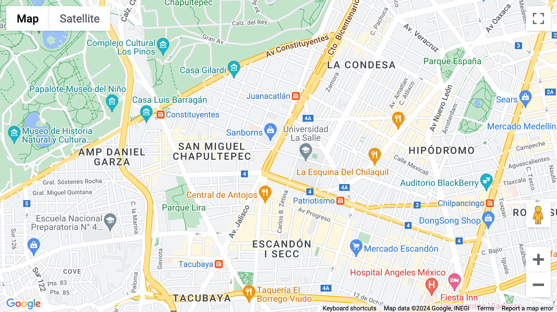 Click for interative map of Benjamín Hill 1, Col. Hipódromo Condesa, Cuauhtémoc, Mexico City