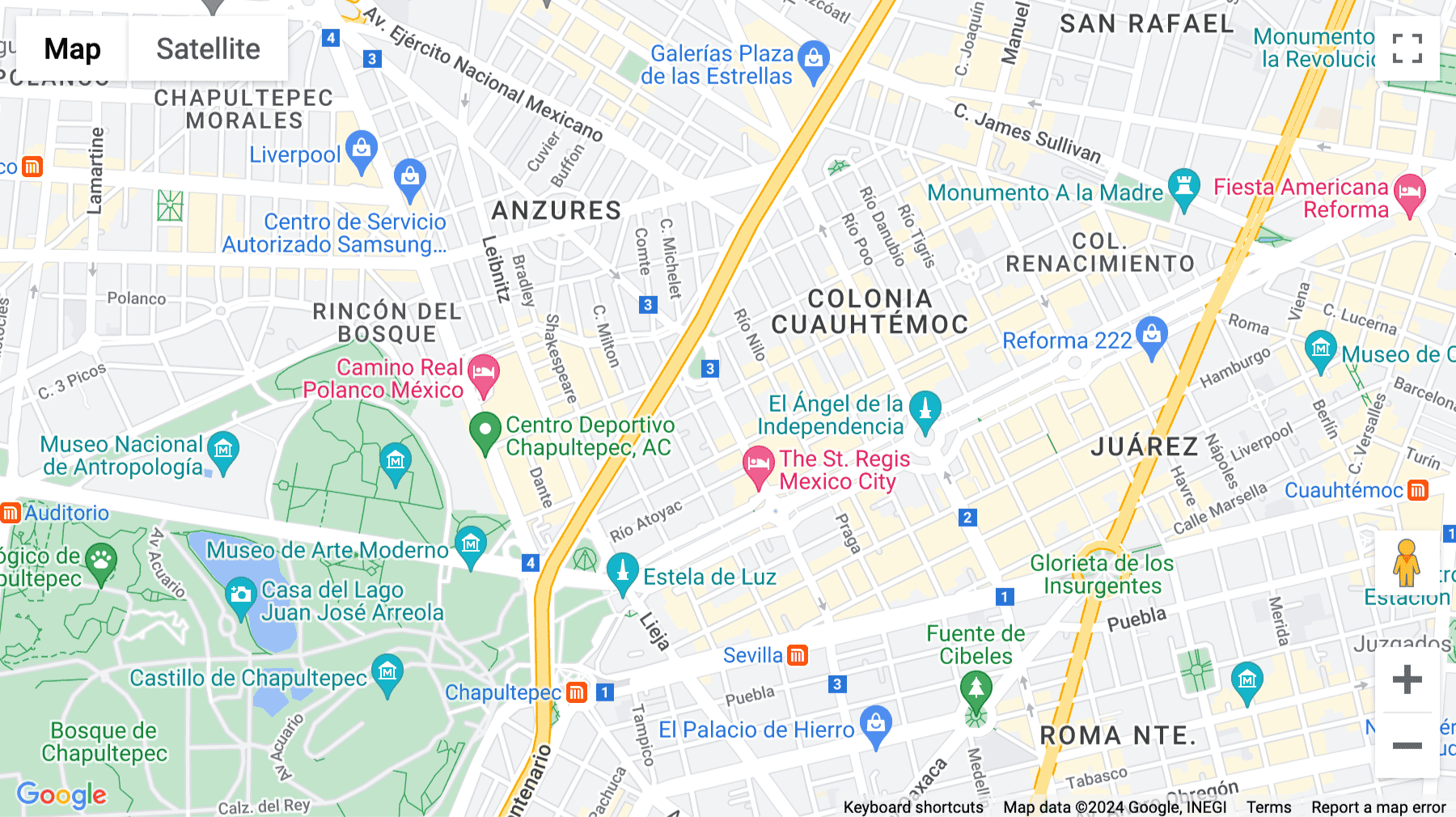 Click for interative map of Río Misisipi No. 49, piso 14. Col. Cuauhtémoc, Cuauhtémoc, C.P 06500. Ciudad de México., Delg. Cuauhtémoc, Ciudad de México., Mexico City
