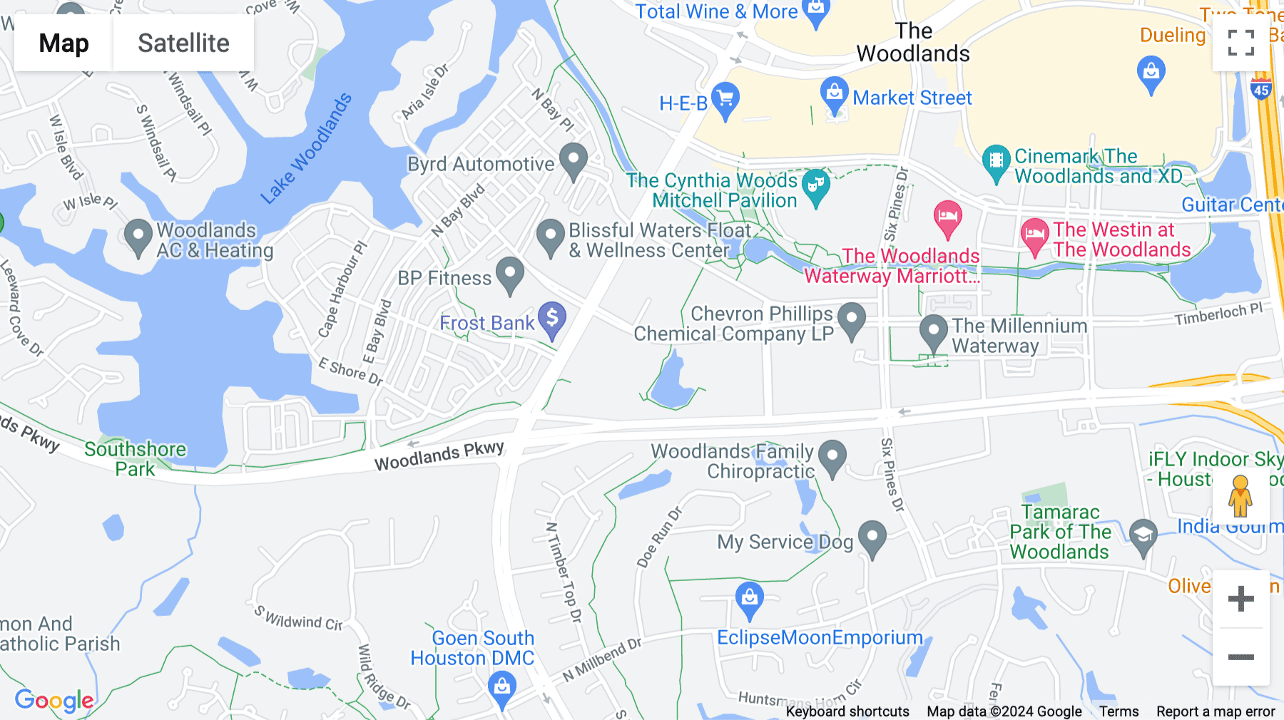 Click for interative map of 2001 Timberloch Drive, Suite 500, The Woodlands