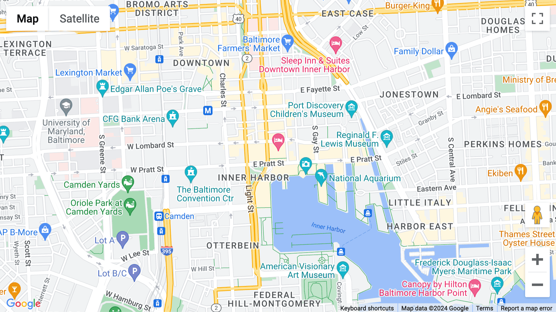 Click for interative map of 200 E. Pratt Street, Baltimore
