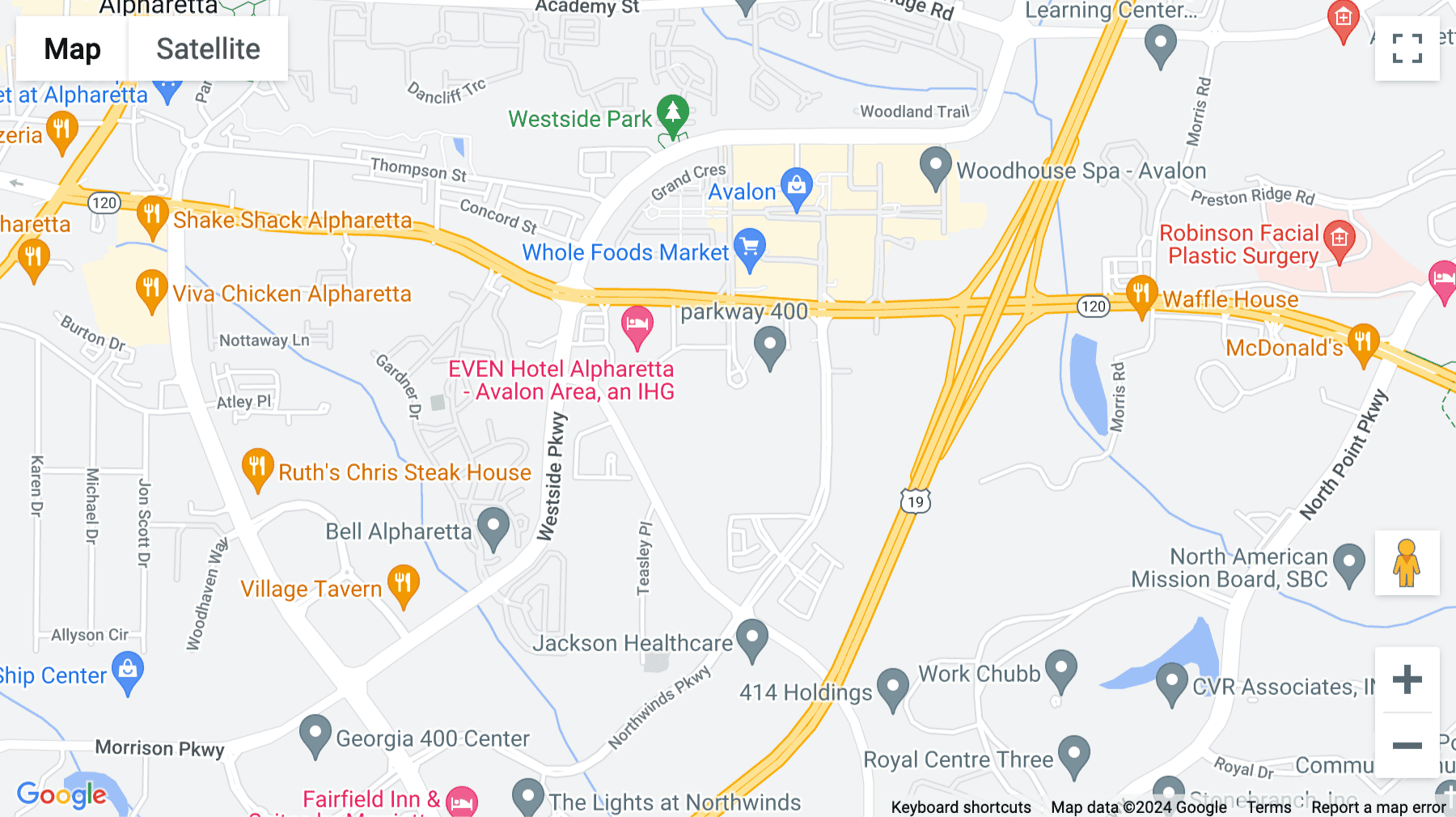 Click for interative map of 11720 Amber Park Dr, Ste. 160, Alpharetta (Georgia)