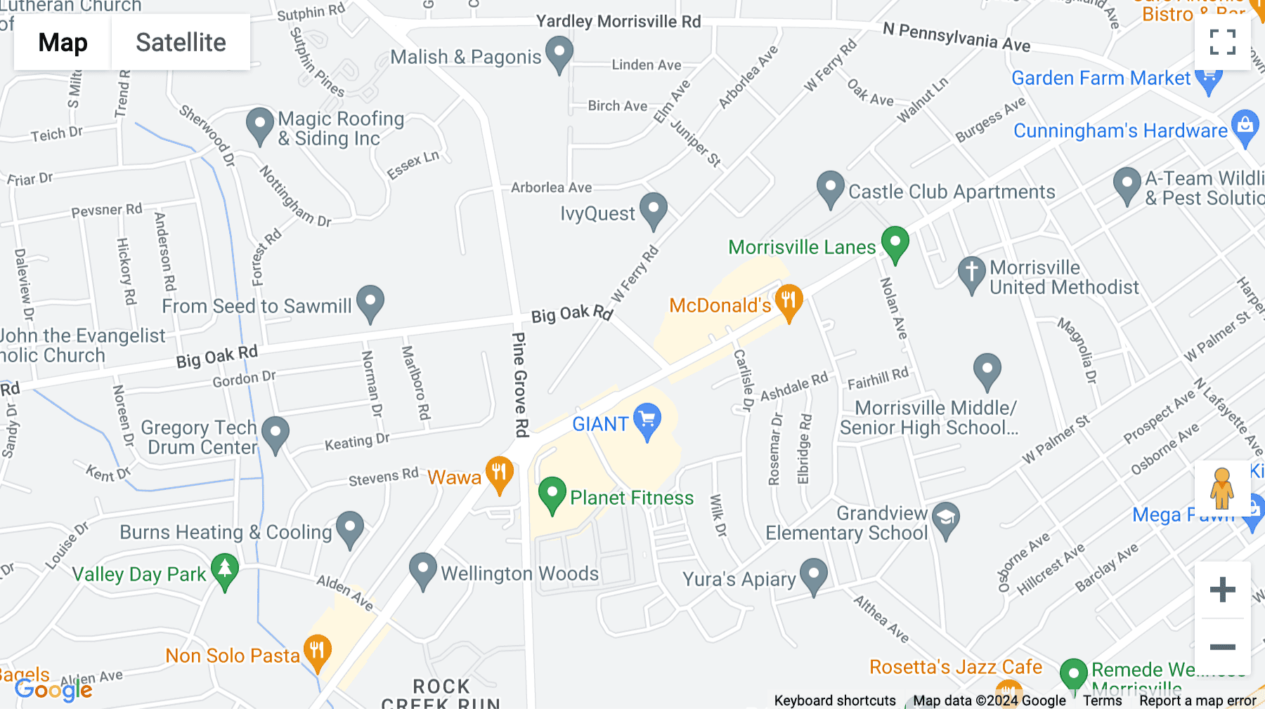Click for interative map of 81 Big Oak Rd, Yardley, PA, Yardley