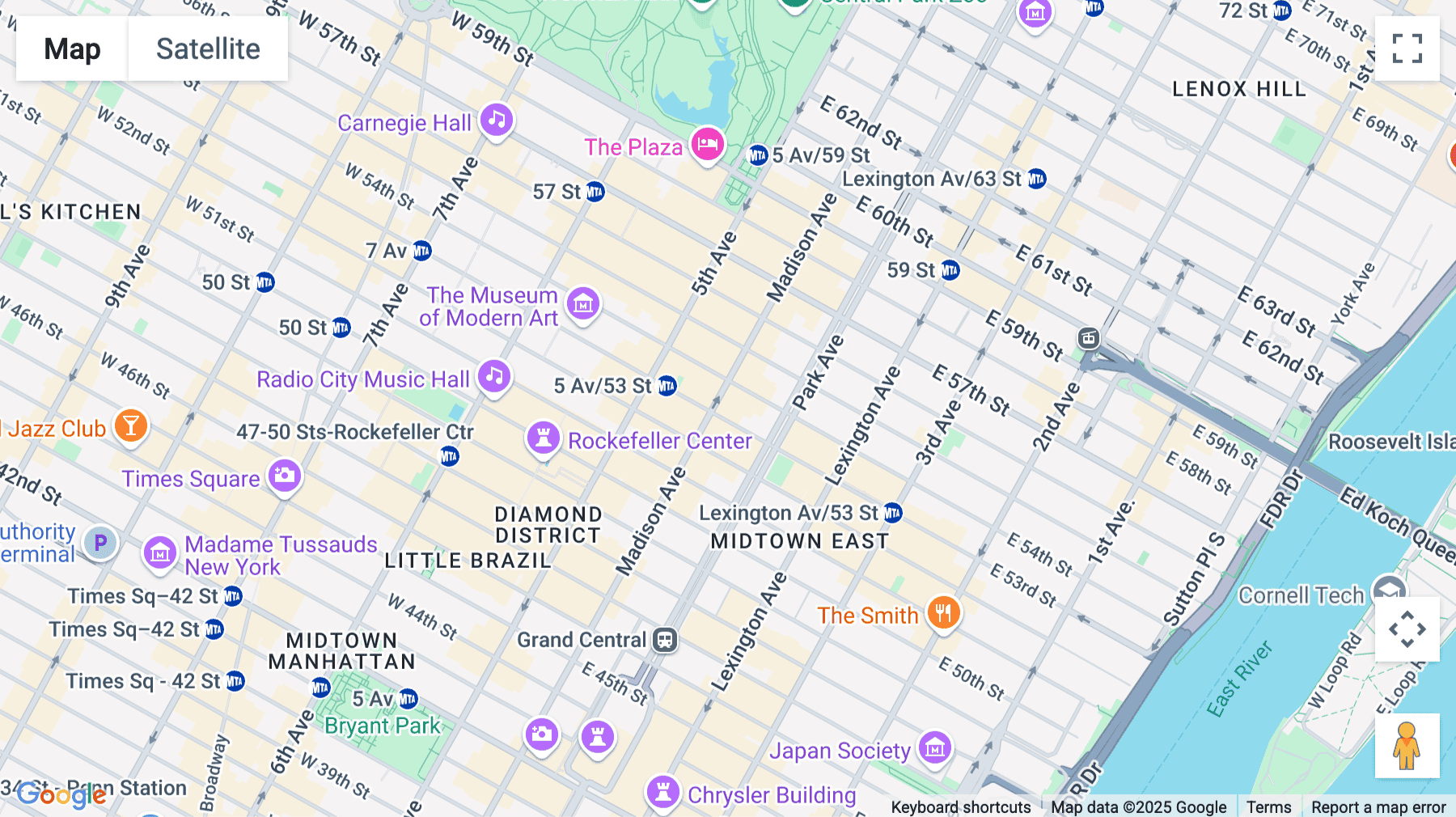 Click for interative map of 515 Madison Avenue, 8th and 9th Floor, New York City