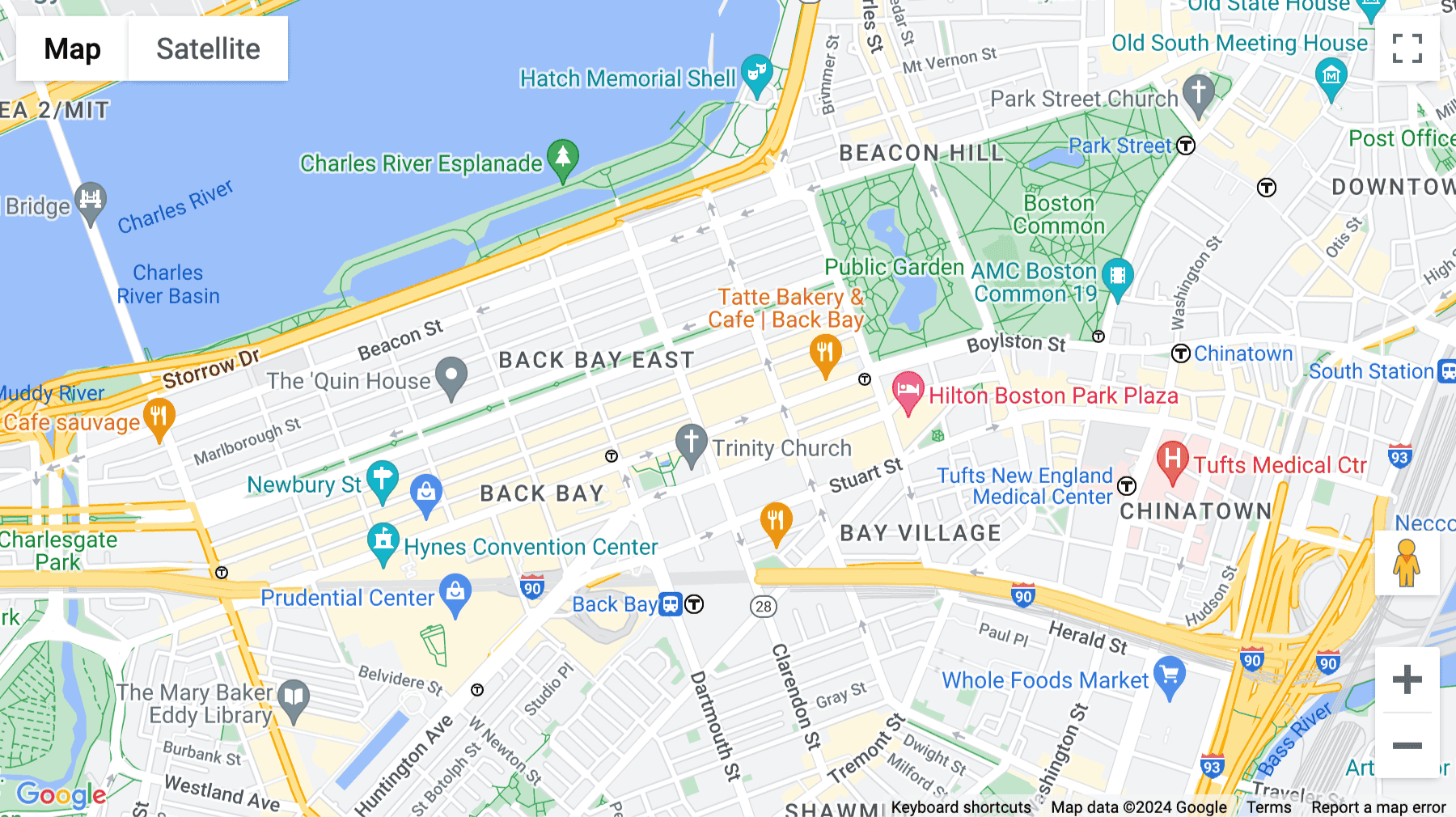 Click for interative map of 501 Boylston, Boston