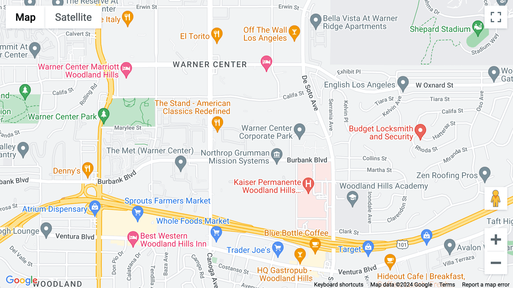 Click for interative map of Campus @ Warner Center, 21255 Burbank Boulevard, Los Angeles, California, Los Angeles